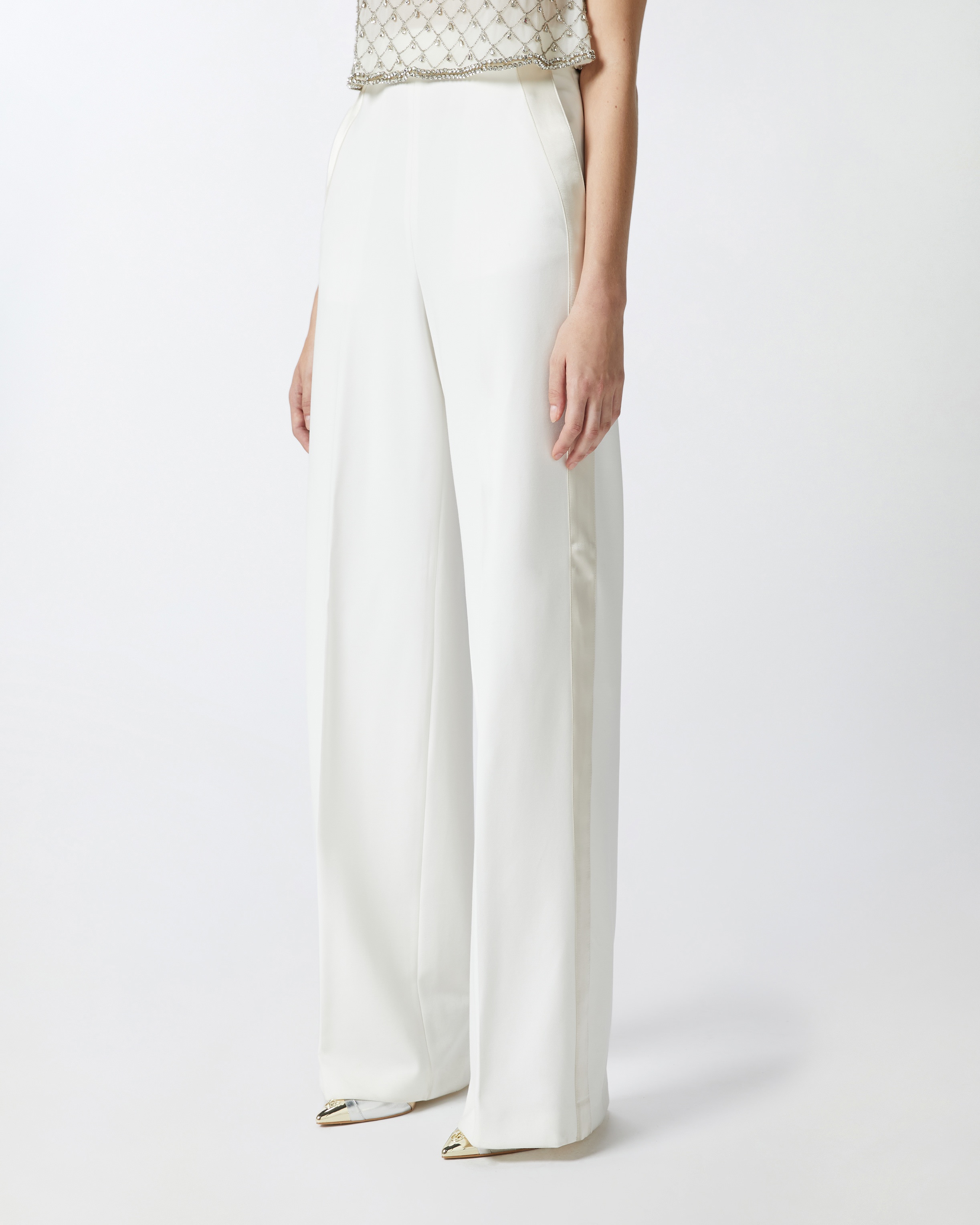 ELEGANT TROUSERS WITH SHINY SIDE BAND - 3