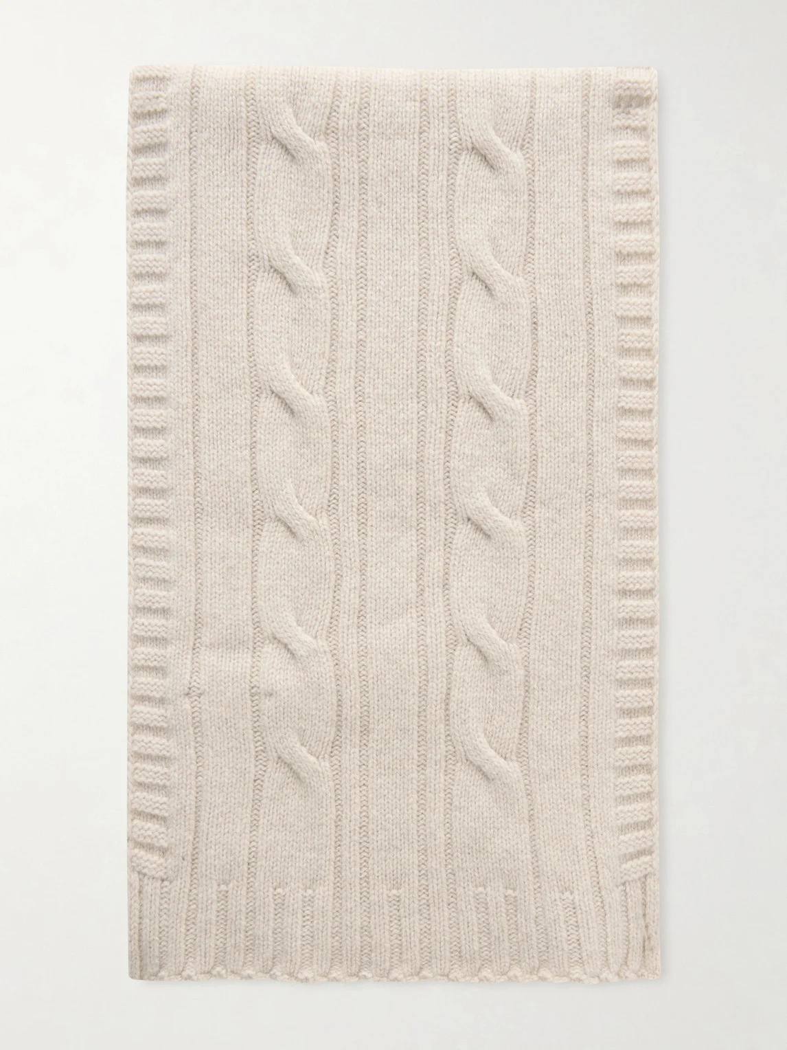 Wooton Cable-Knit Recycled-Cashmere and Merino Wool-Blend Scarf - 1