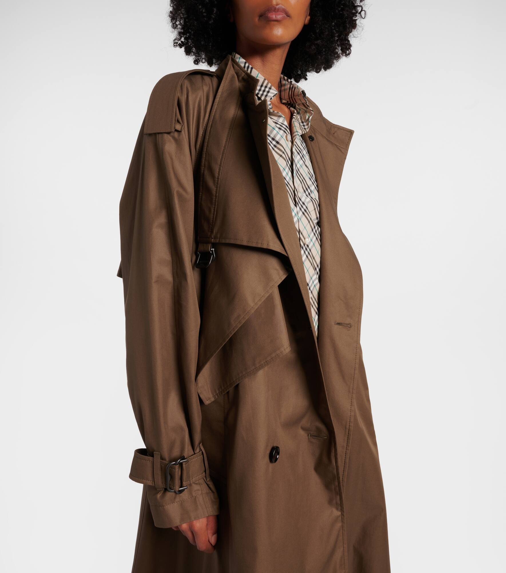 Cotton gabardine trench coat - 7
