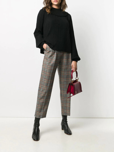 See by Chloé high-rise check-pattern trousers outlook