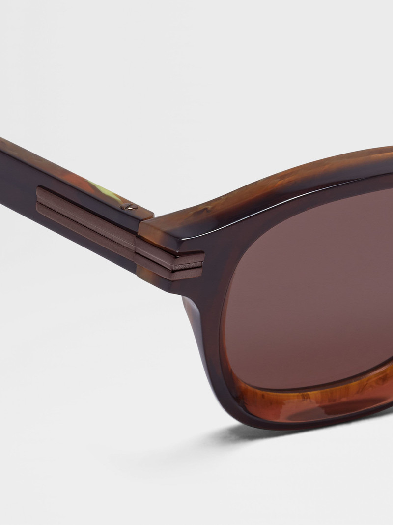 ZEGNA DARK FOLIAGE AURORA I ACETATE SUNGLASSES outlook