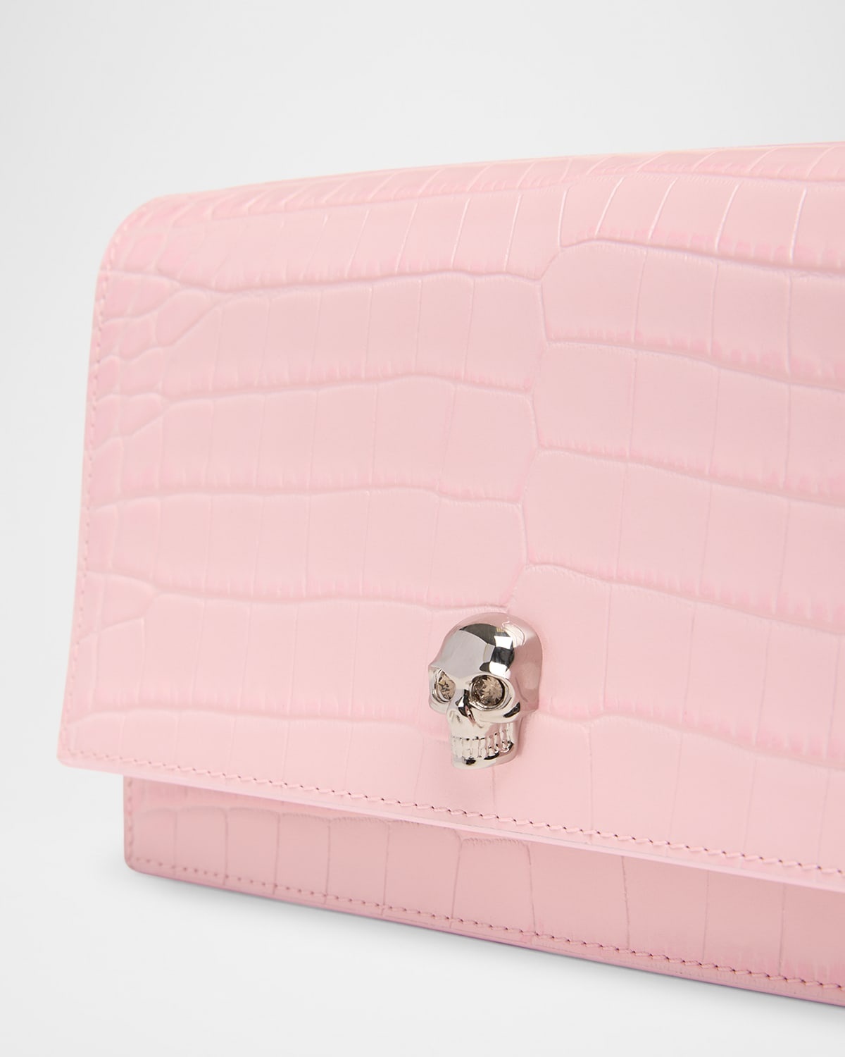 Mini Skull Croc-Embossed Crossbody Bag - 5