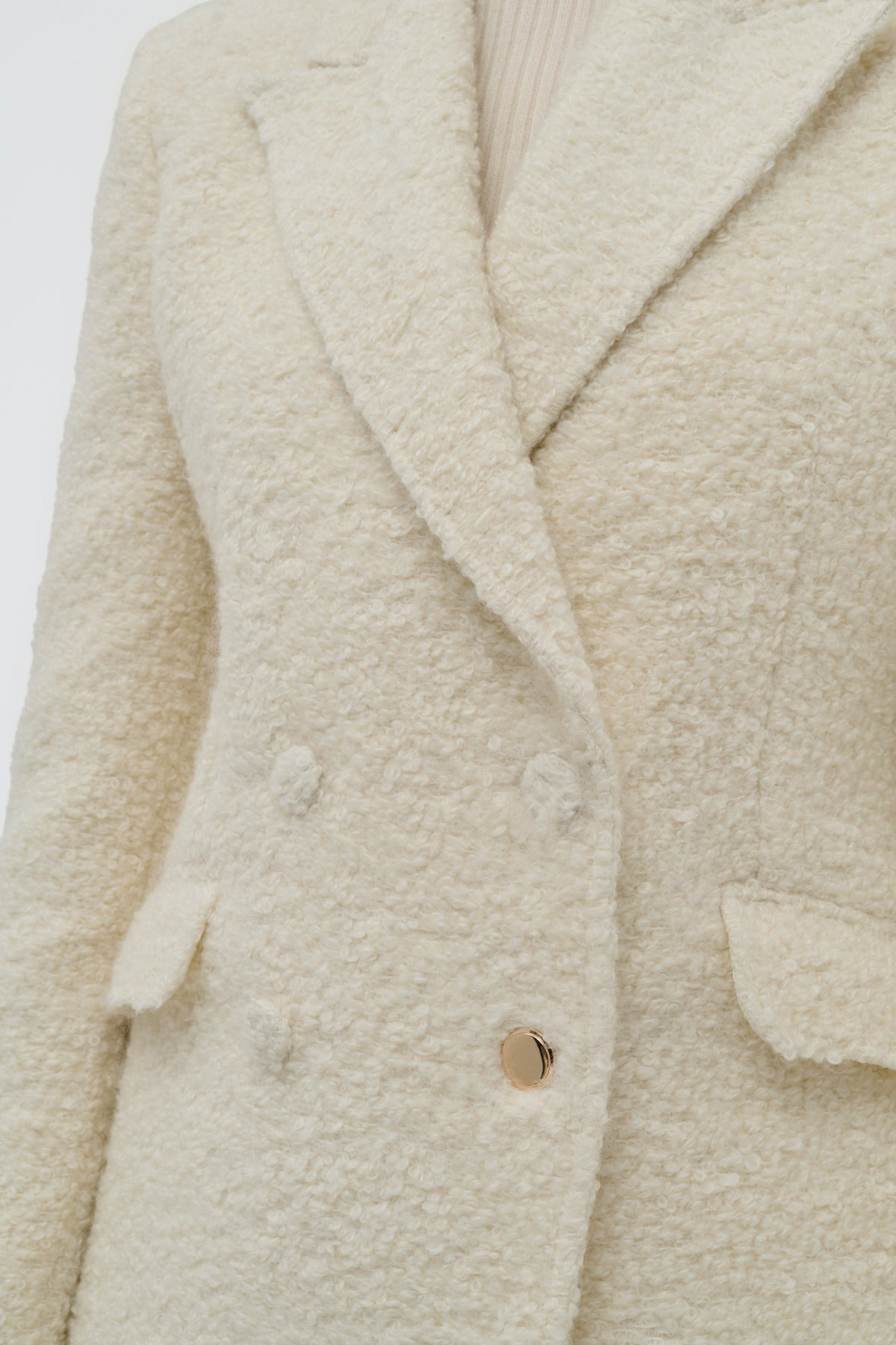 Stephanie Blazer in Ivory Recycled Cashmere Boucle - 6