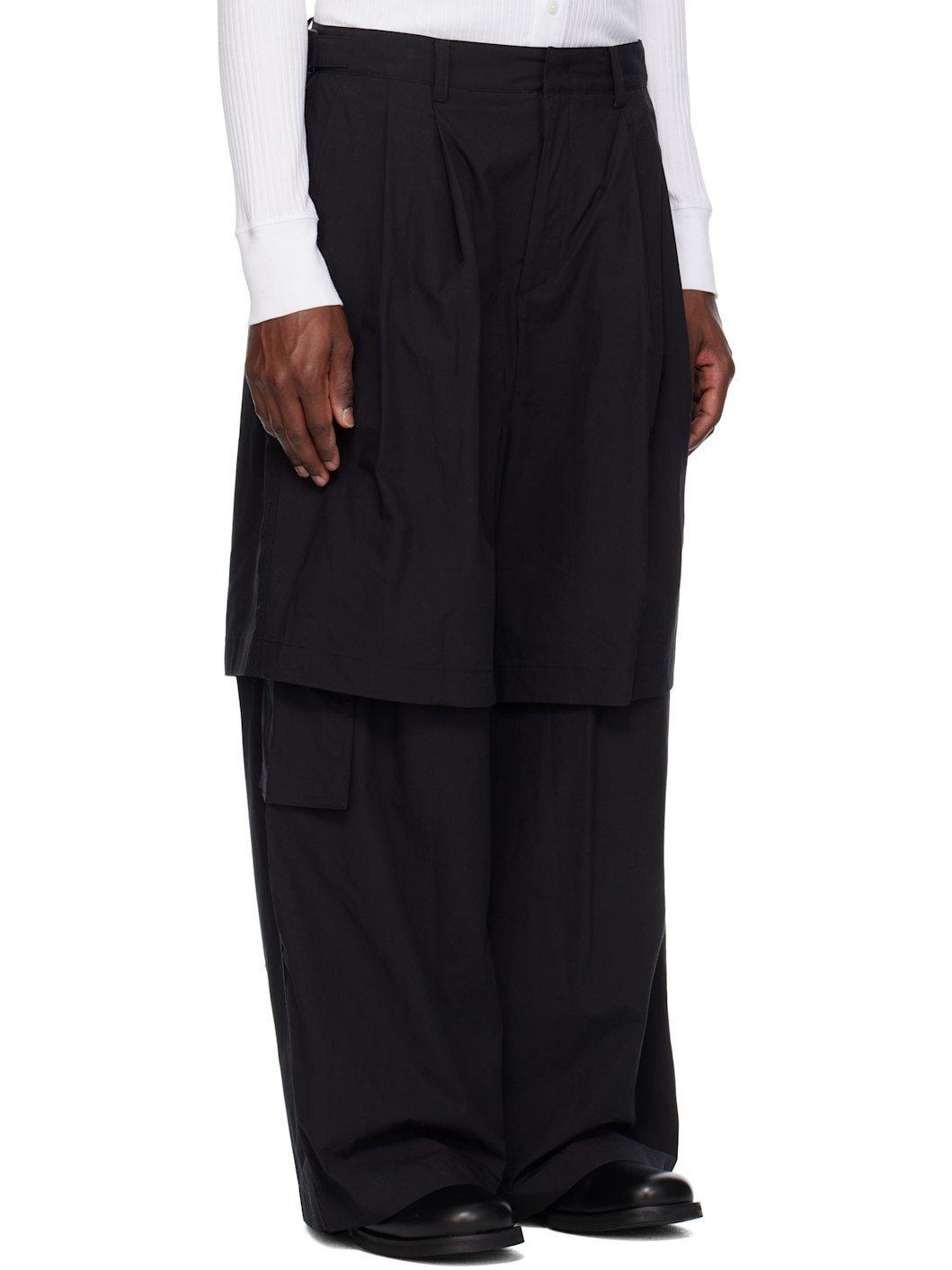 Juun. J Black Cotton Detachable Trousers - 2