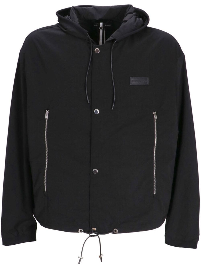 logo-patch hooded jacket 1