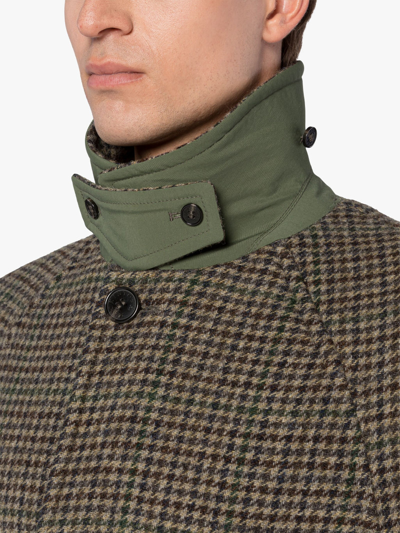 BOSTON GREEN CHECK WOOL OVERCOAT 5