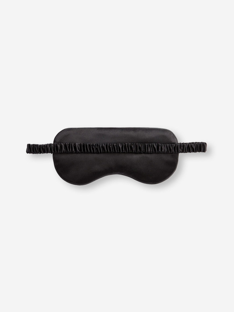 Silk Eye Mask Jacquard Black Rose 3