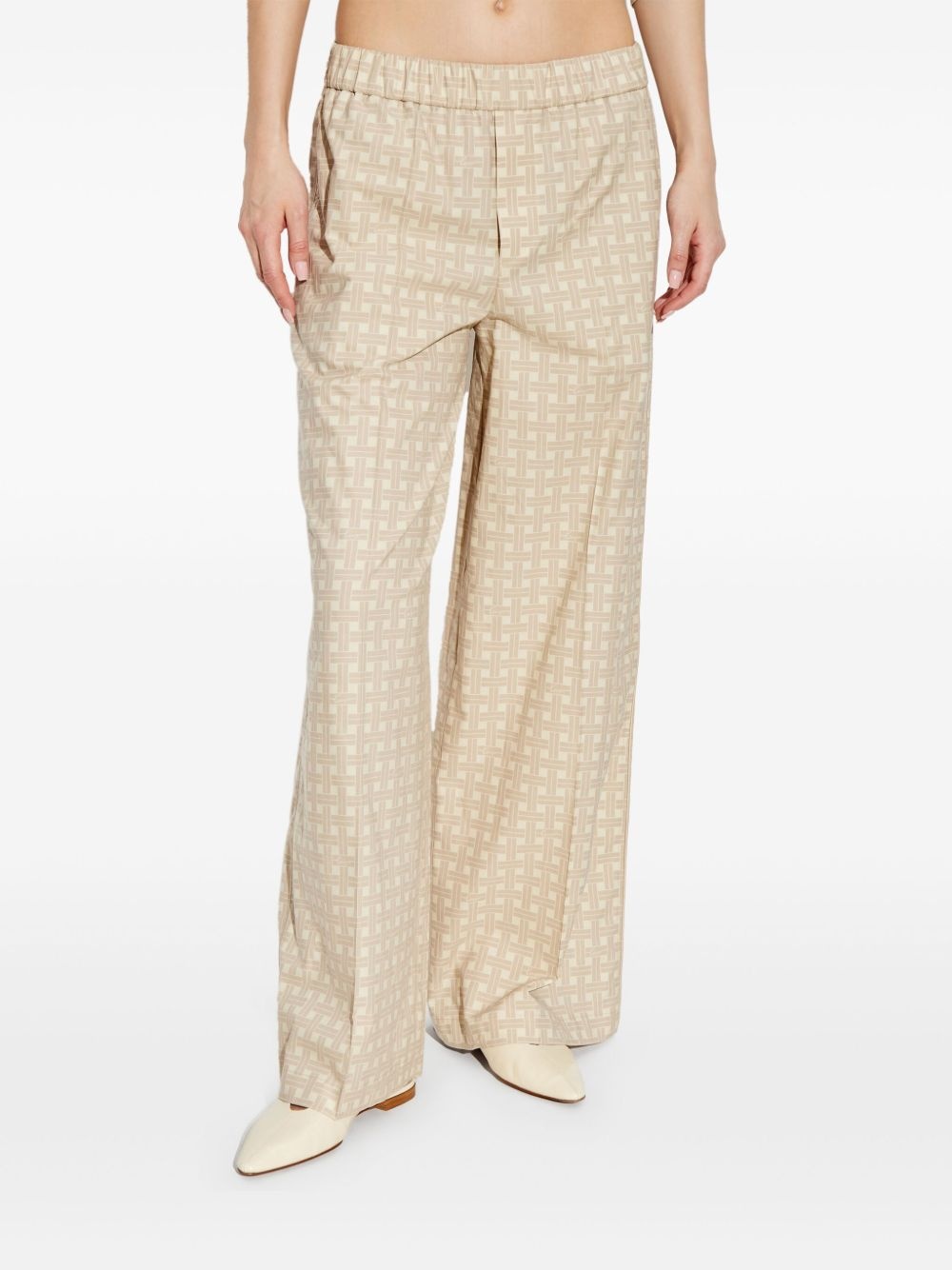 pattern-jacquard trousers - 3
