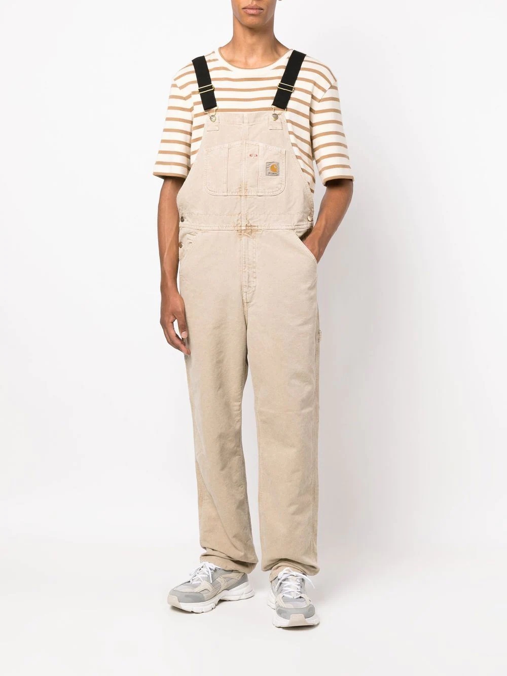 logo-patch straight-leg dungarees - 2