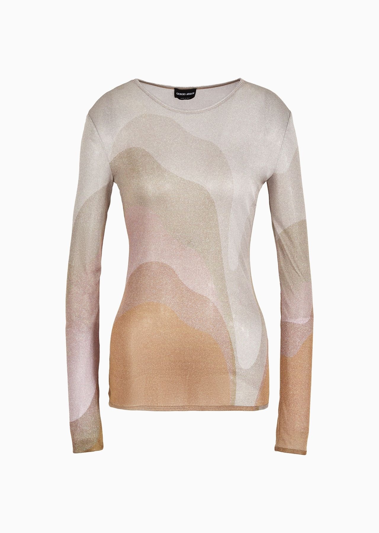 Printed silk interlock crew-neck jumper - 1