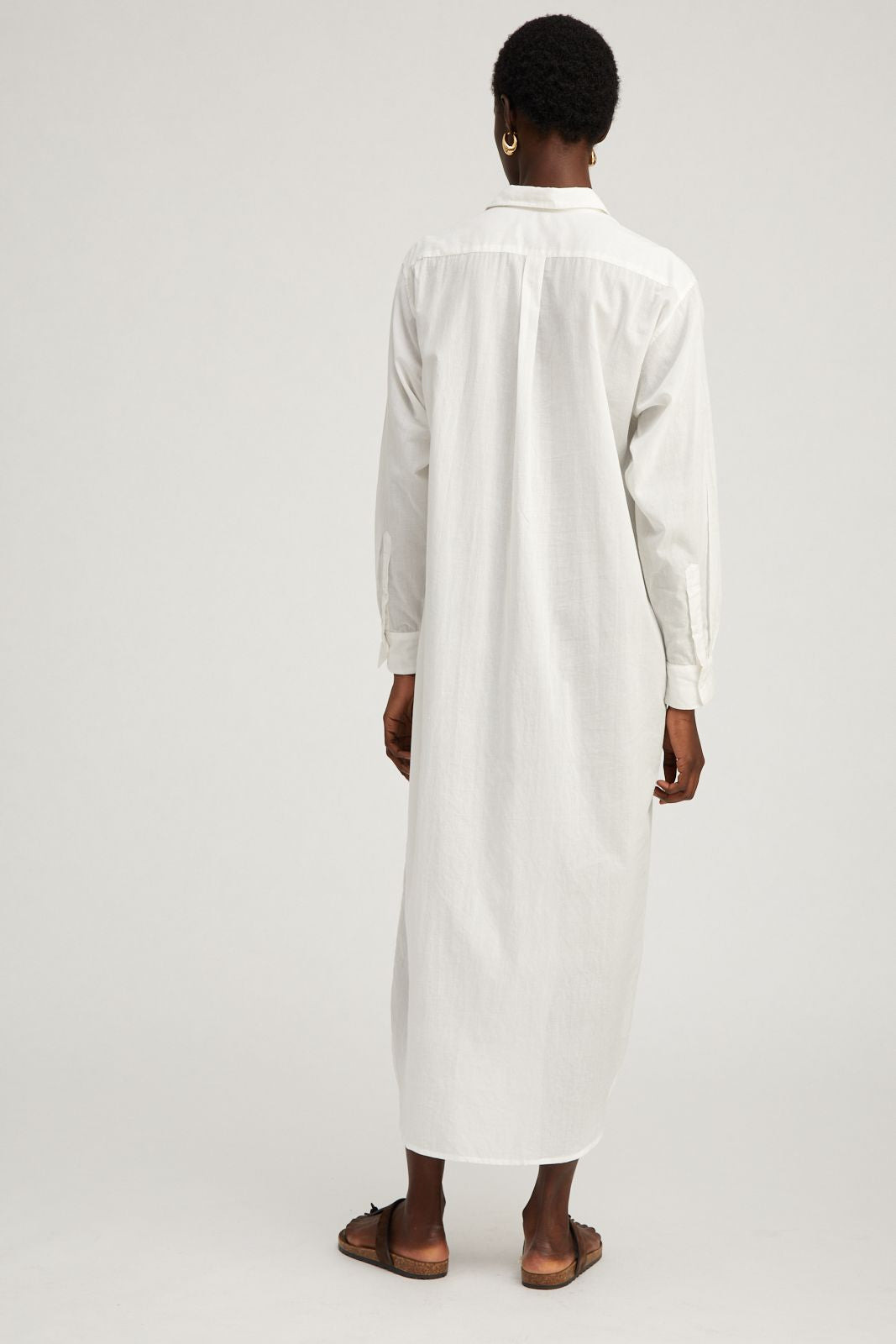 WHITE VOILE TUNIC MAXI DRESS - 4
