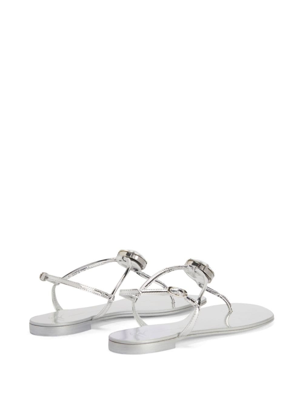 Anthonia metallic-effect flat sandals - 3
