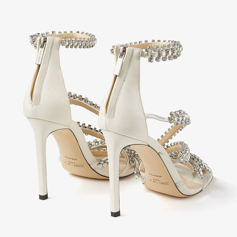 Josefine 100 Latte Nappa Sandals with Crystal Embellishment 5