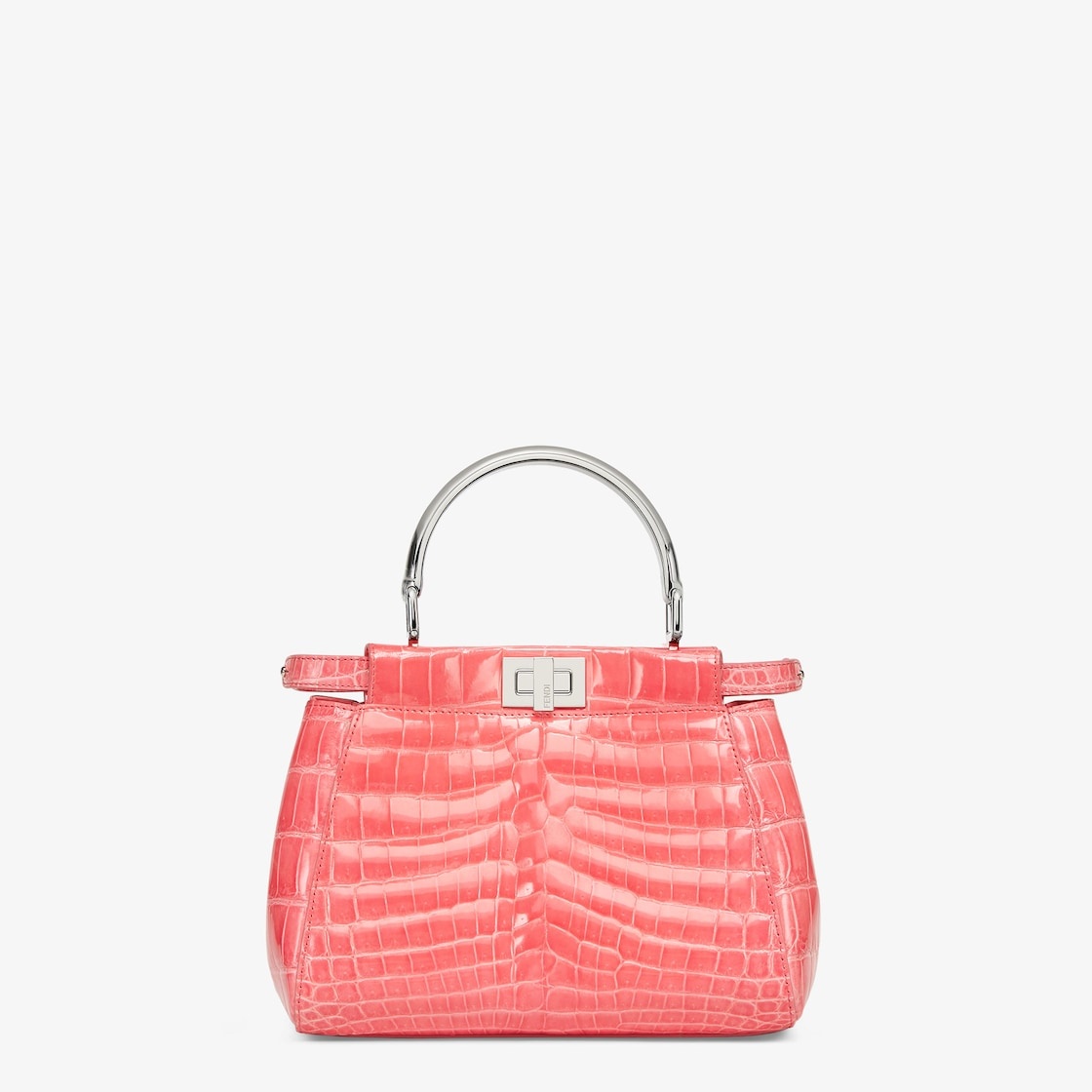 Iconic small Peekaboo bag, made of exquisite, pink crocodile leather and embellished with the classi - 1