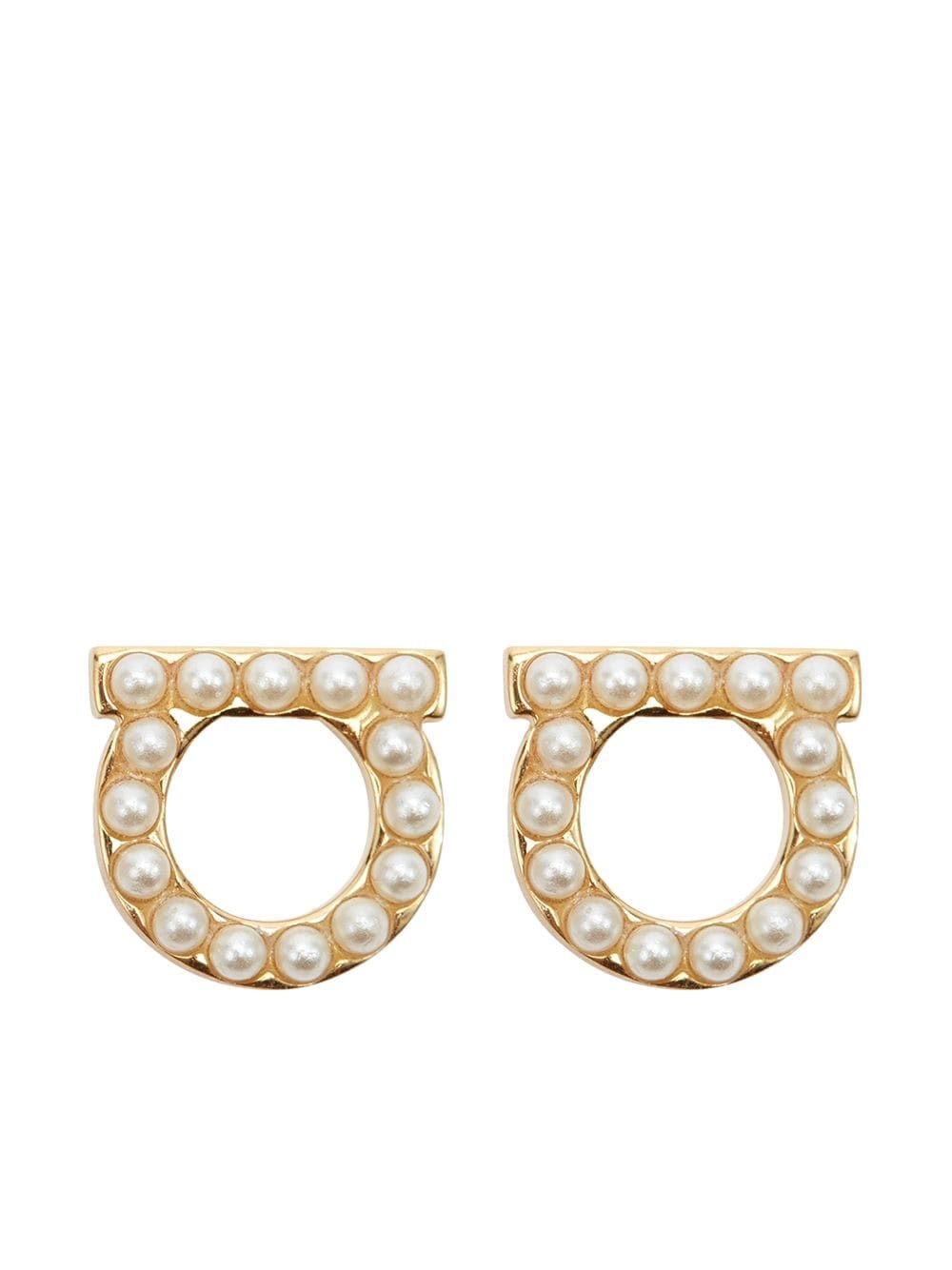 Gancini pearl-embellished earrings - 1