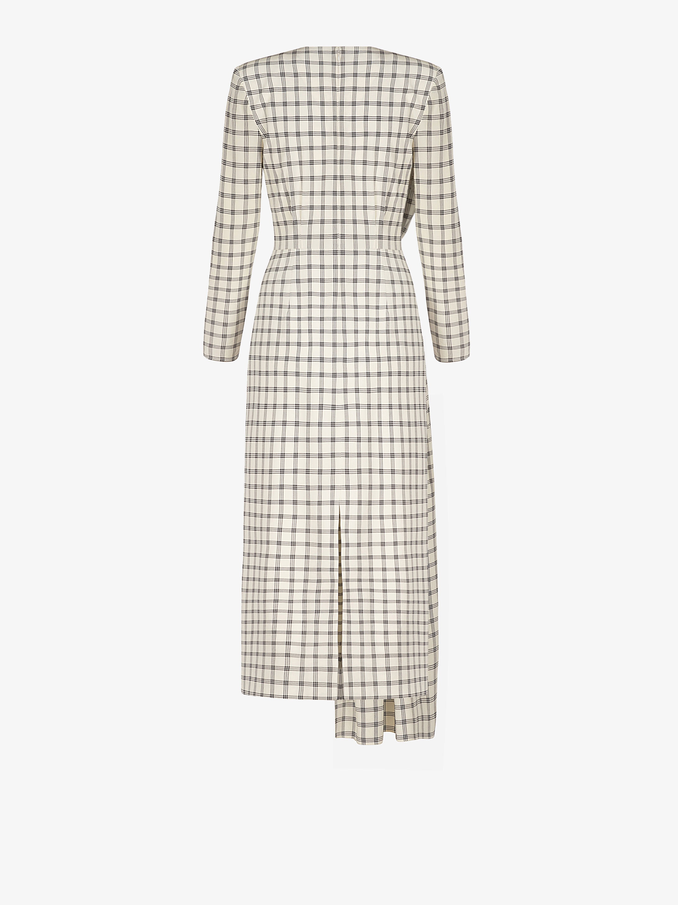 Asymetrical check dress with gathered panel - 4