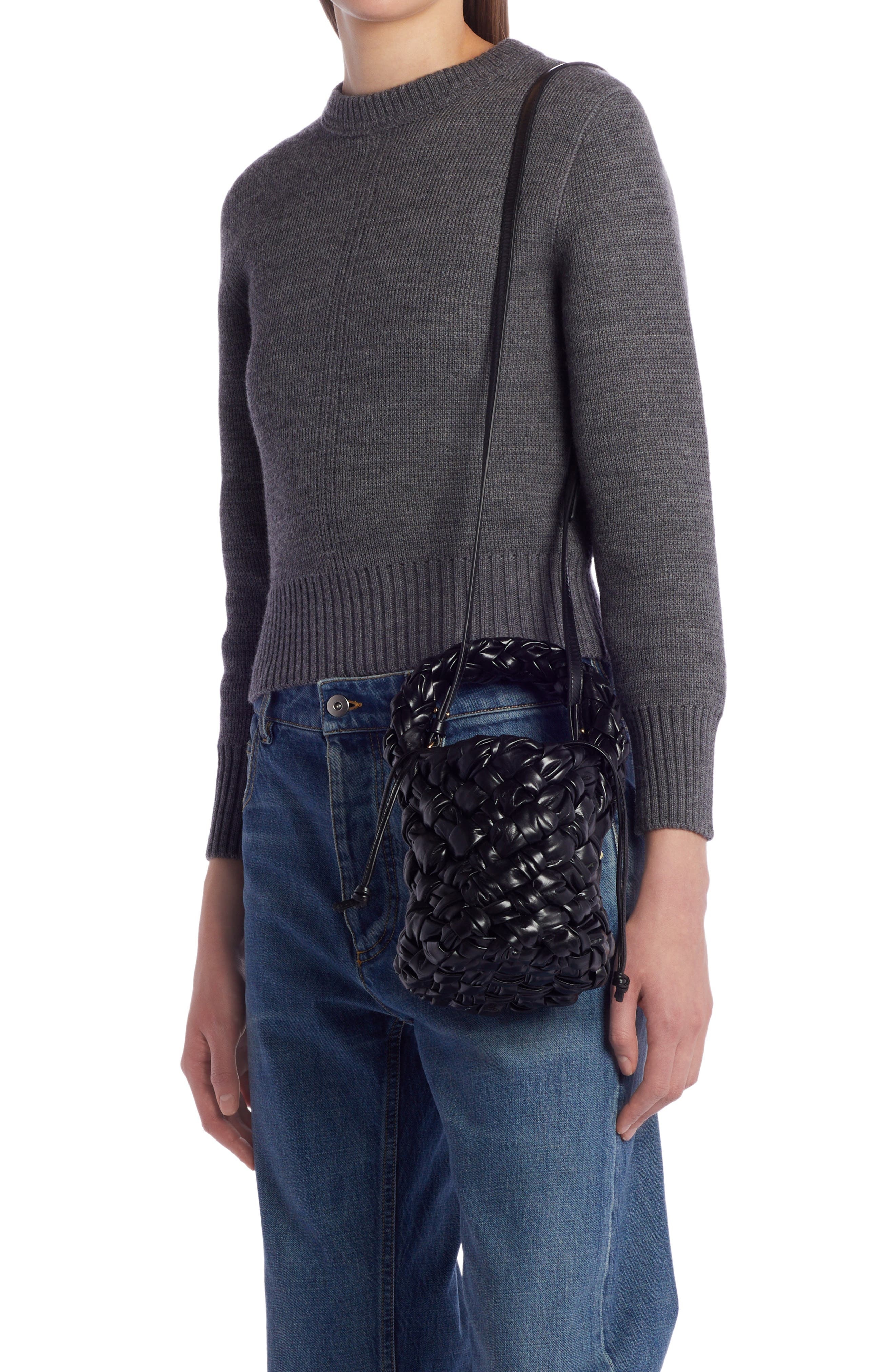 Mini Kalimero Intrecciato Leather Bucket Bag - 2