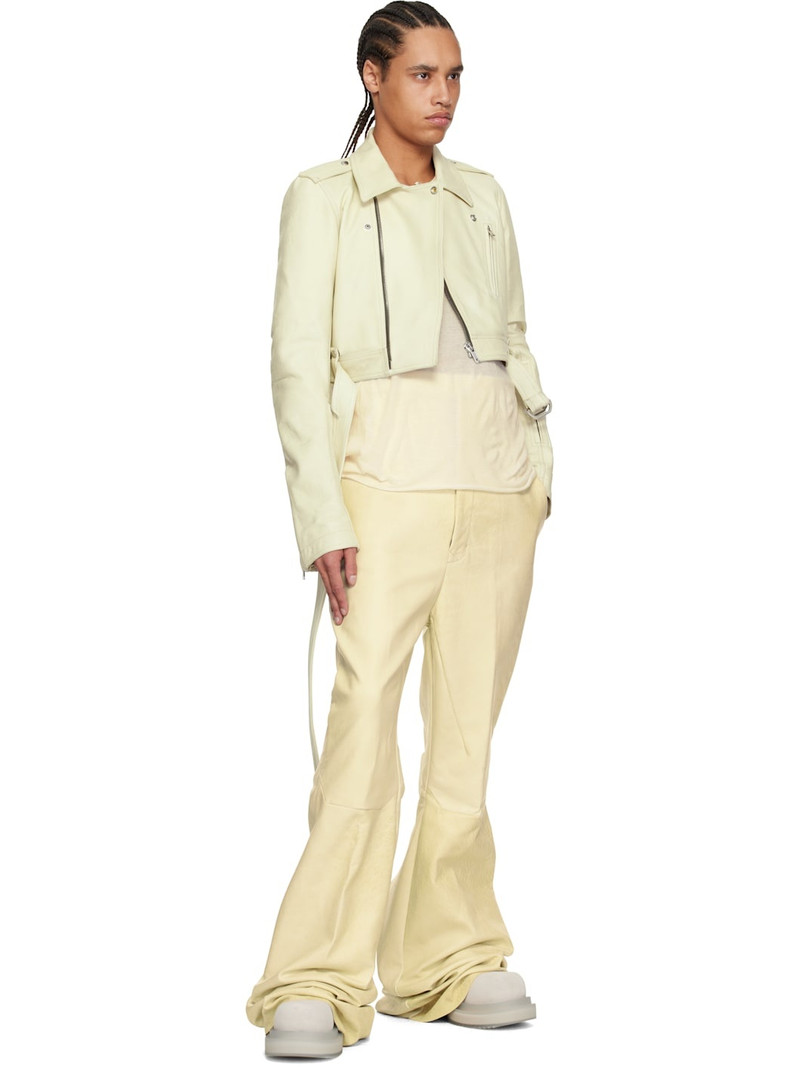 Rick Owens Beige Hollywood Dirt Bolan Leather Trousers outlook