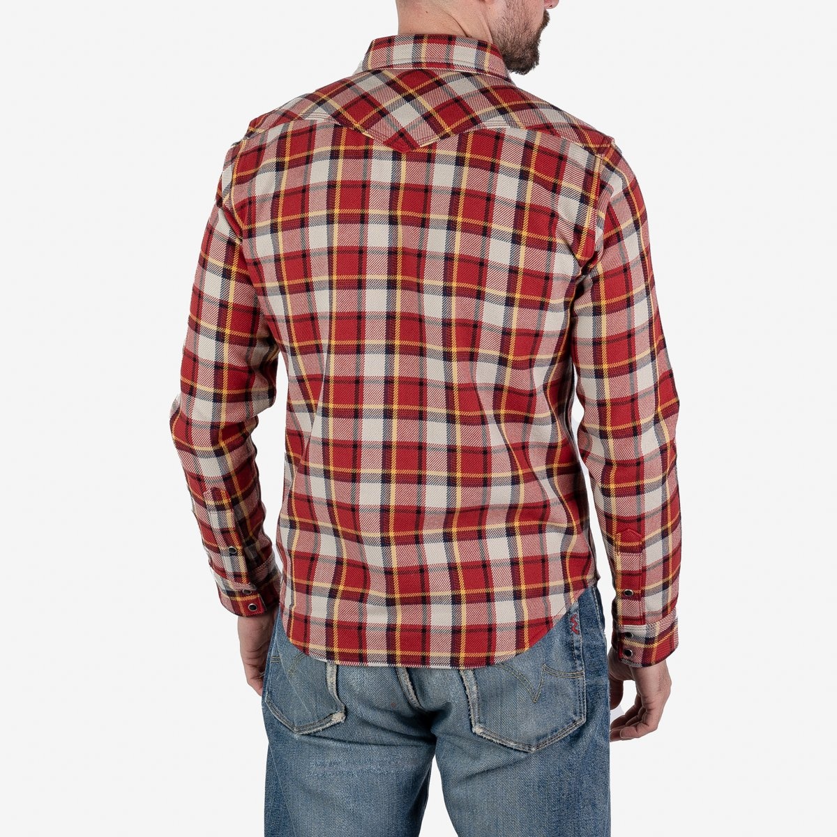 Ultra Heavy Flannel Classic Check Western Shirt - Red - 3