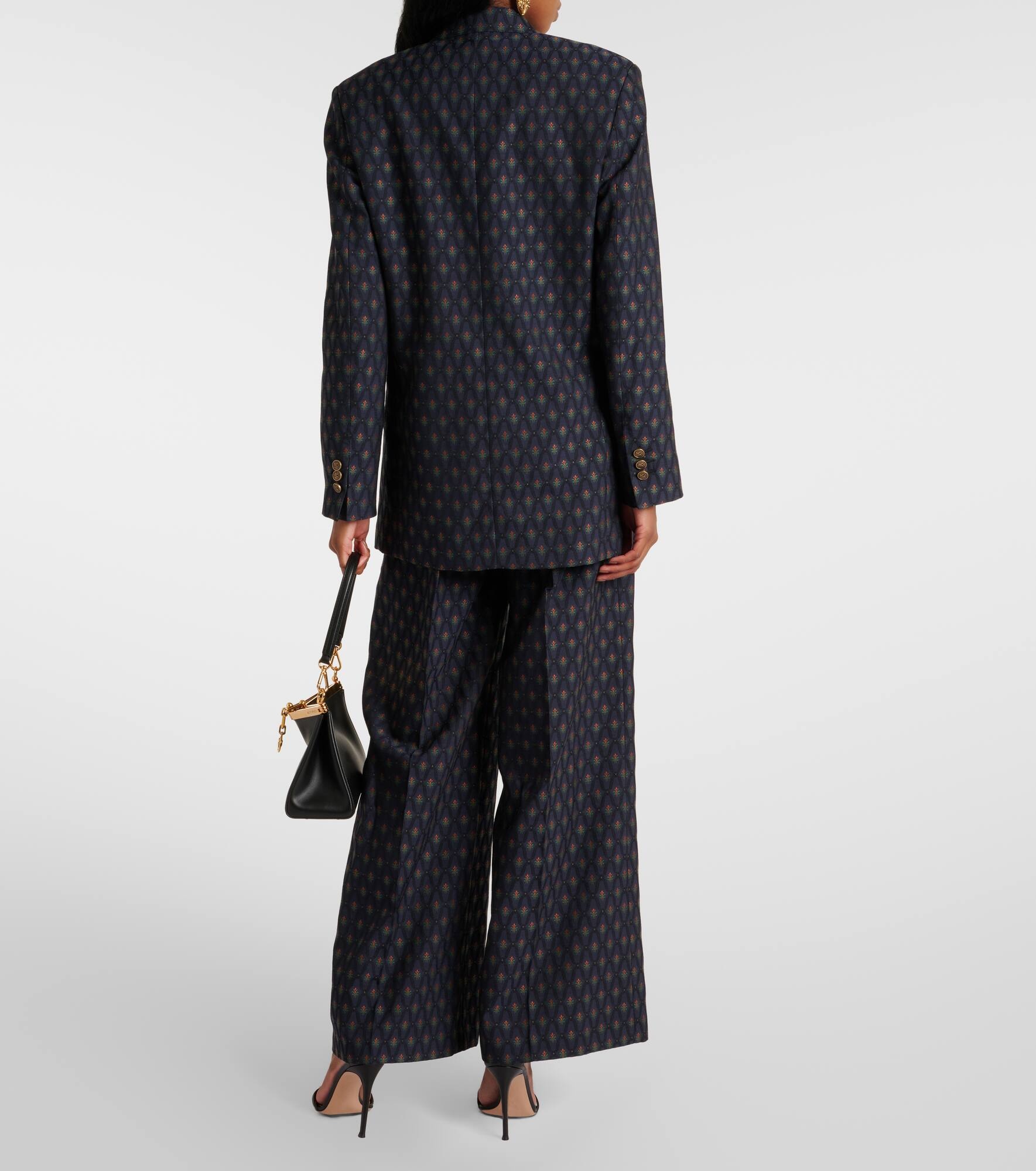 Printed wool and cotton blazer - 3