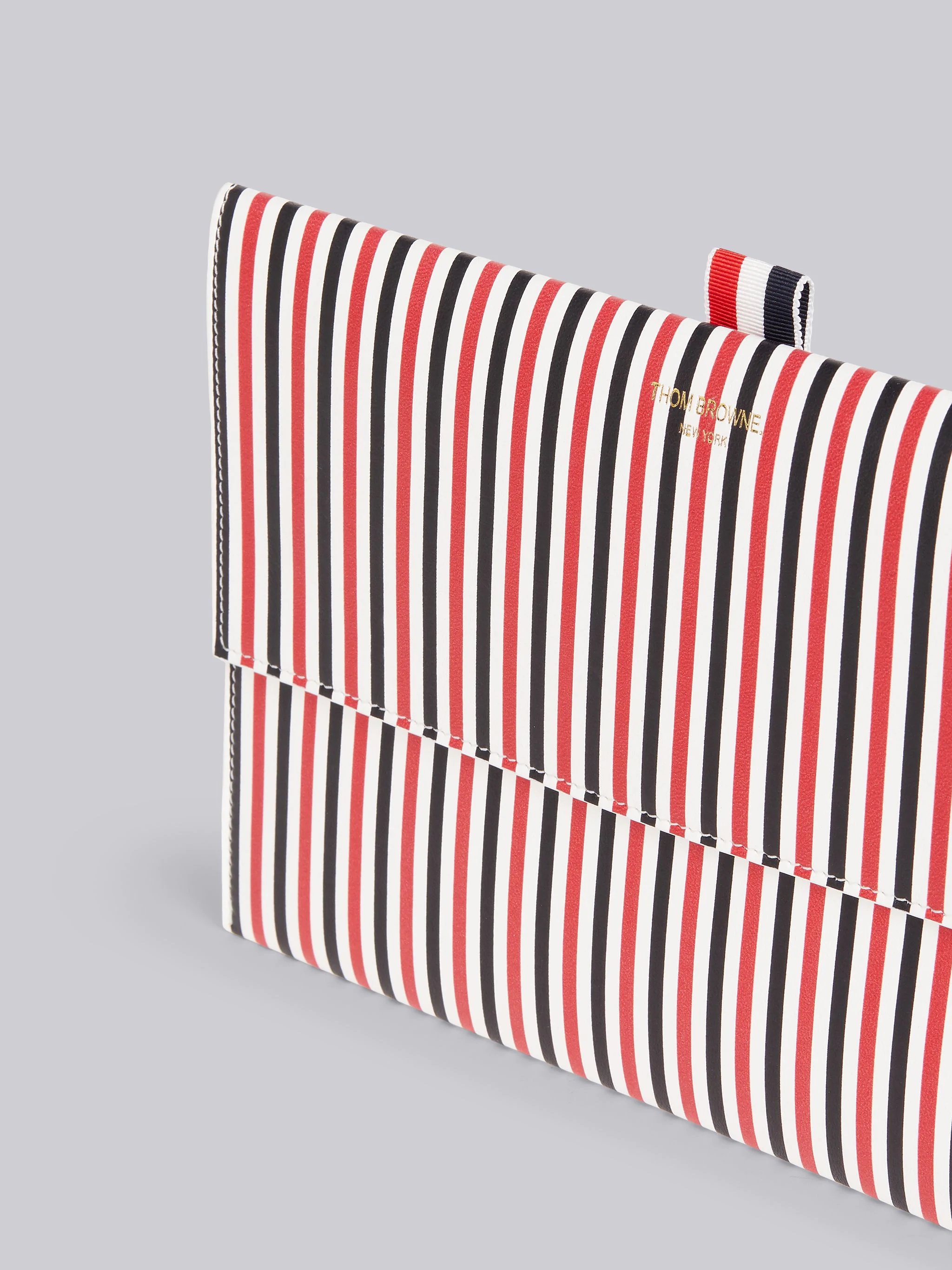 Tricolor Striped Lambskin Flap Folio - 2