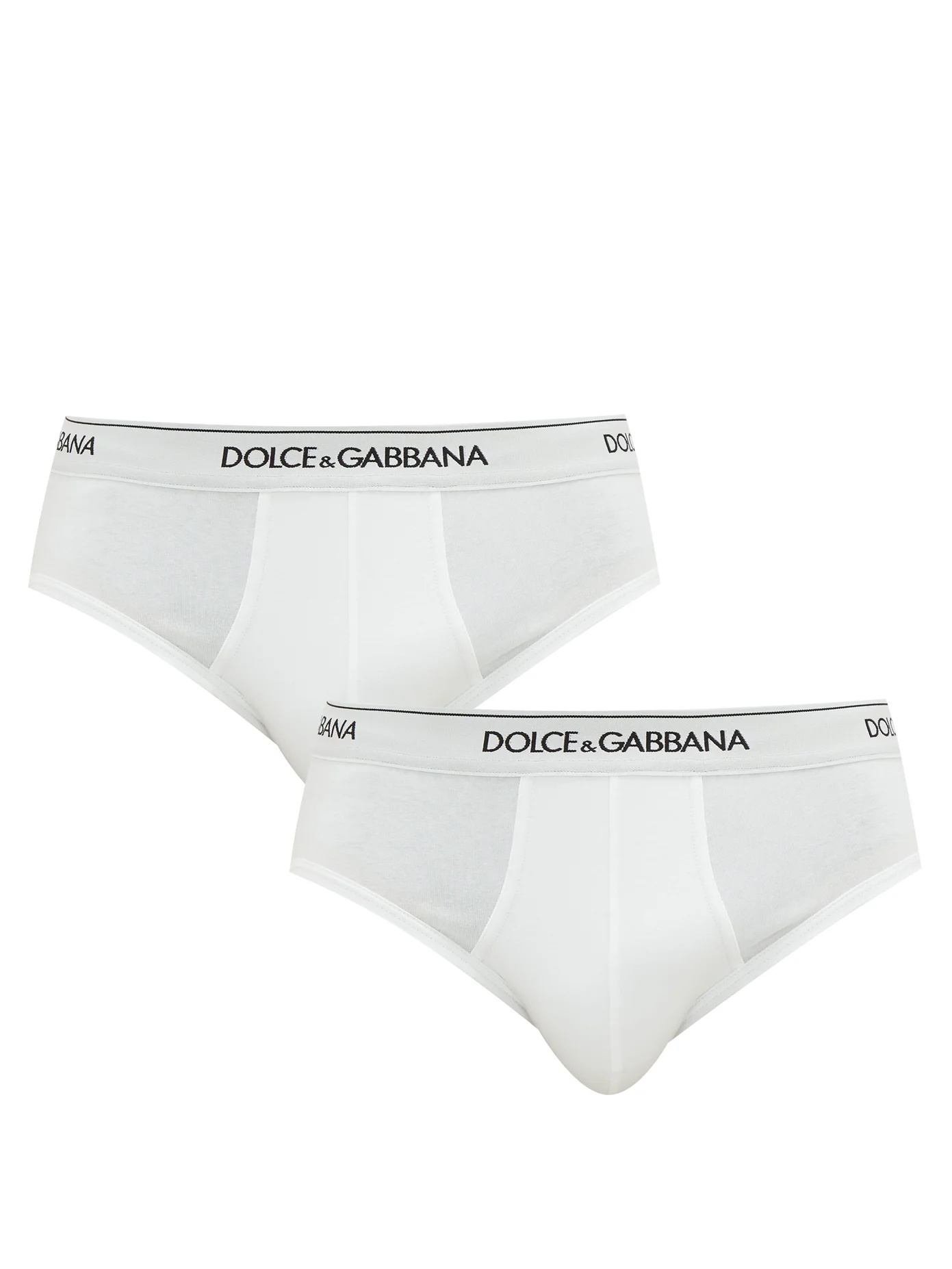 Pack of two logo-embroidered cotton-blend briefs - 1