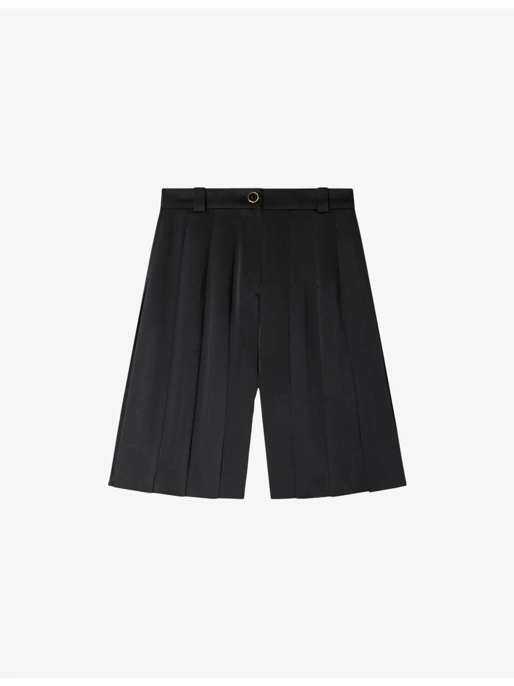Pleated High-Rise Woven Shorts - 1