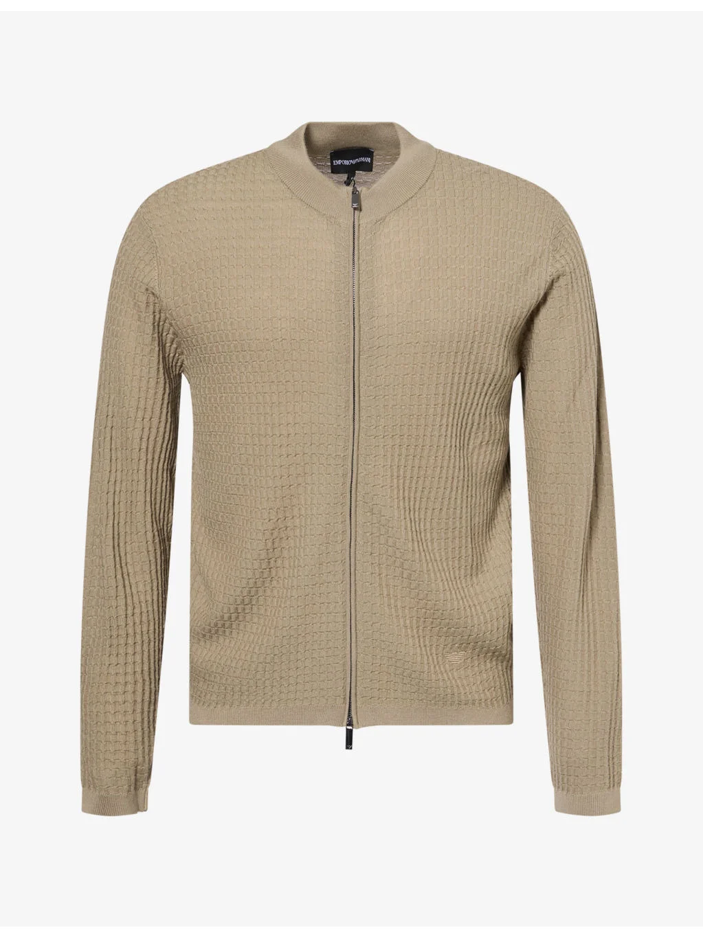 Square-Knit Zip-Up Virgin-Wool Cardigan - 1