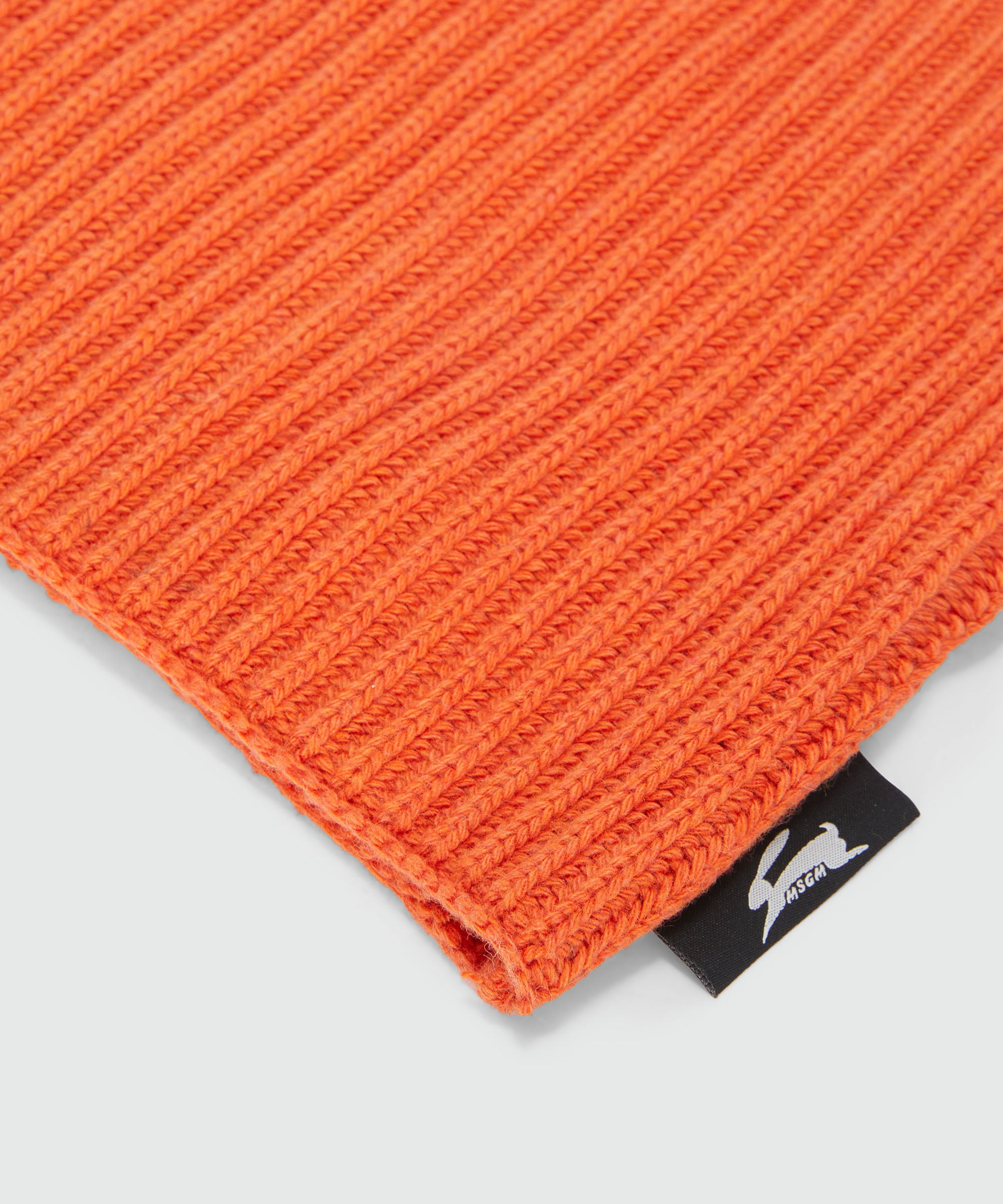 Orange ribbed neck warmer with MSGM label - 2