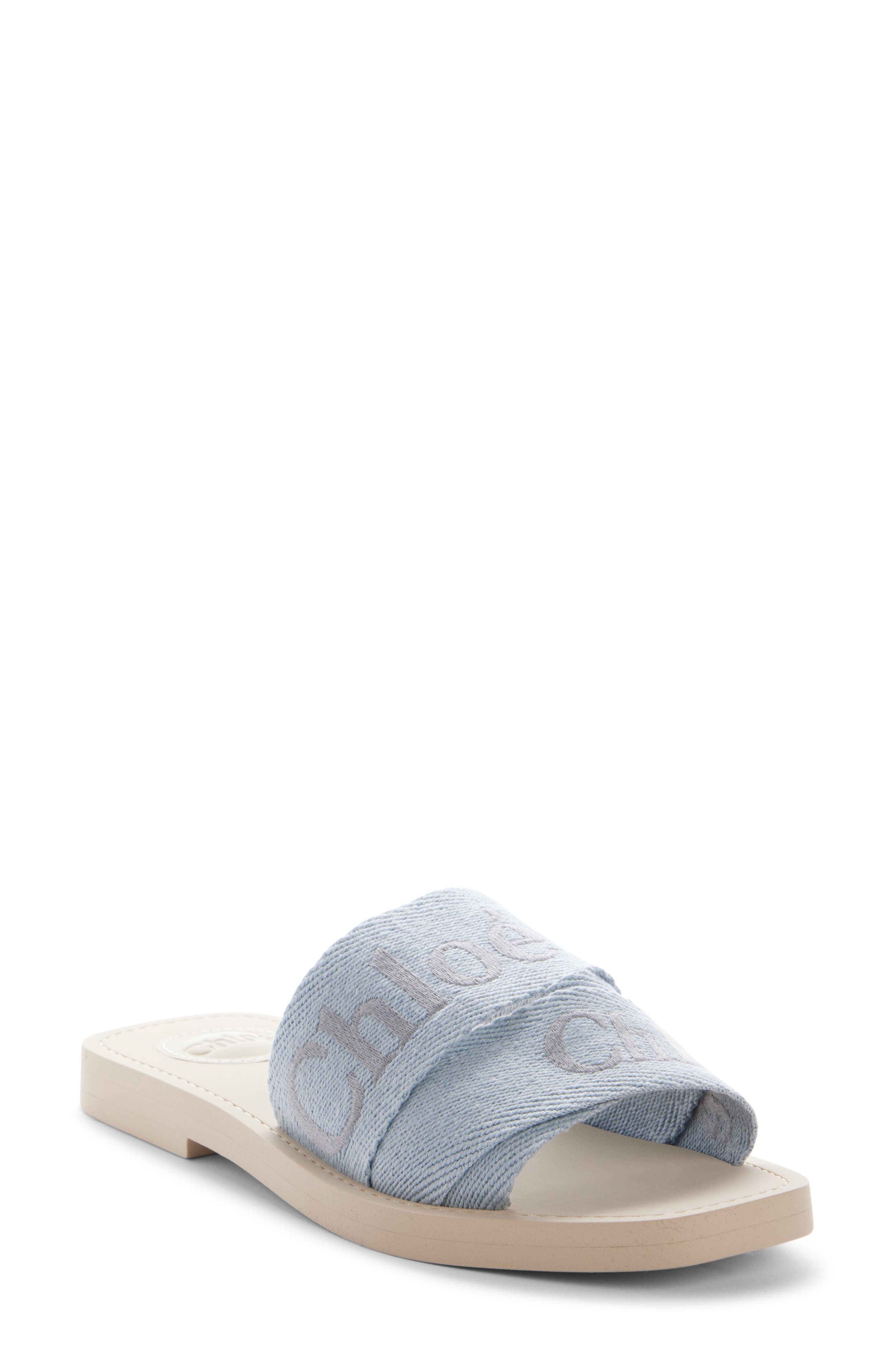 Chloé Woody Slide Sandal in Pearl Blue at Nordstrom - 1