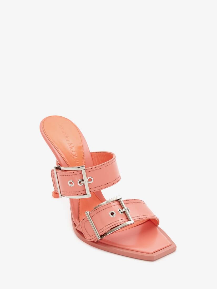 Double Buckle Punk Mule in Apricot - 2