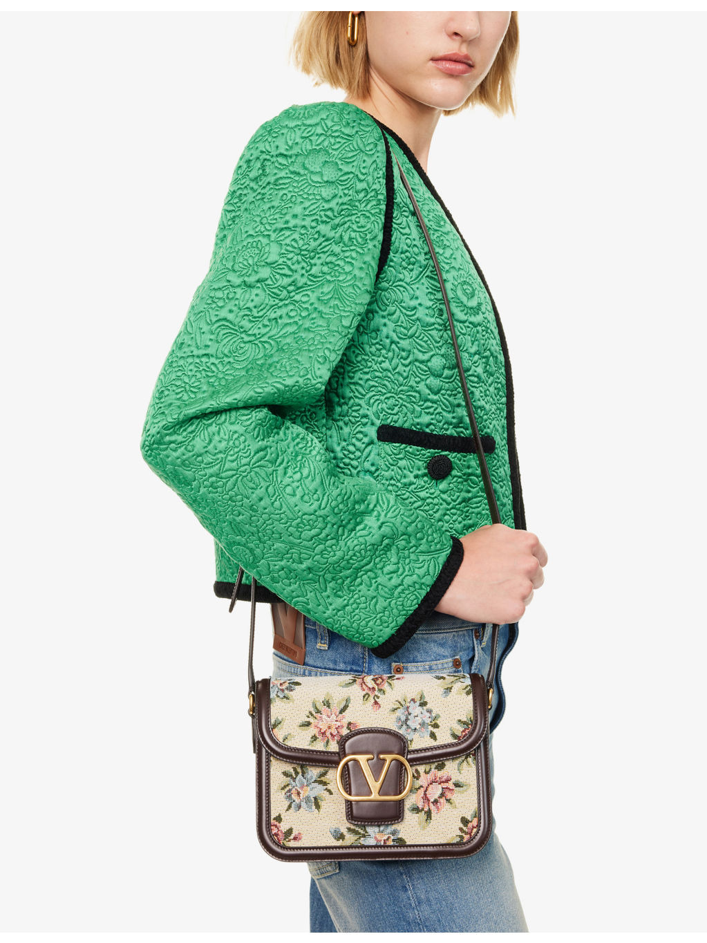 9to5 Small Floral-Jacquard Shoulder Bag - 2