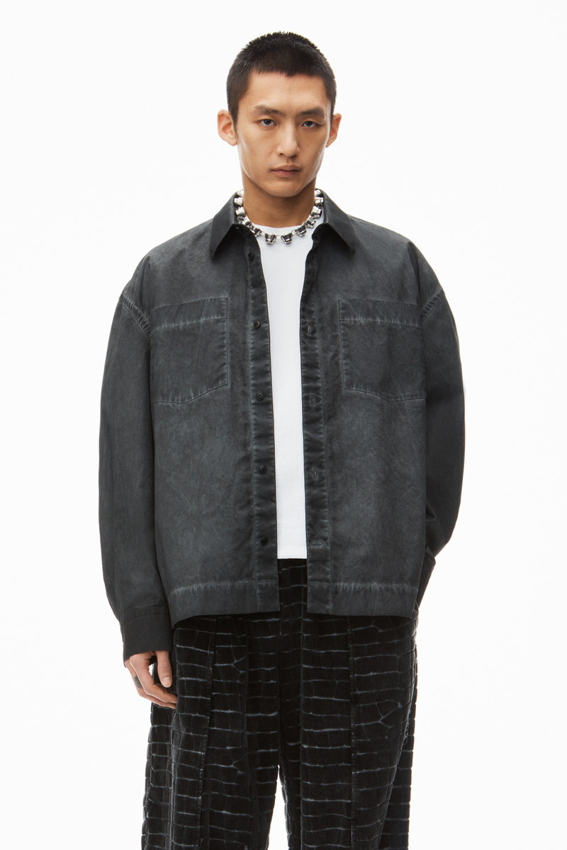oversized buttondown shirt with patch pockets in cotton 2