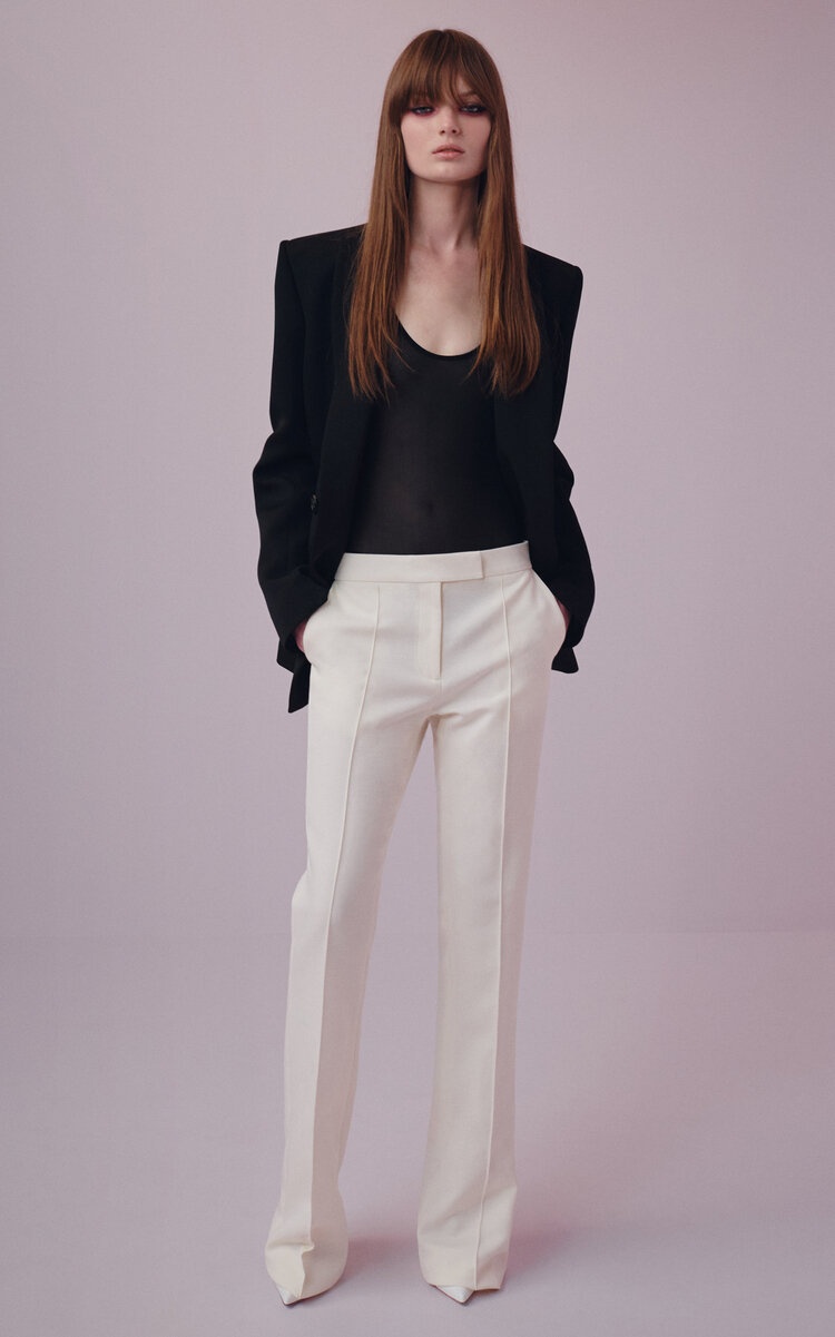 Tailored Wool Suiting Bootcut Pants off-white - 2