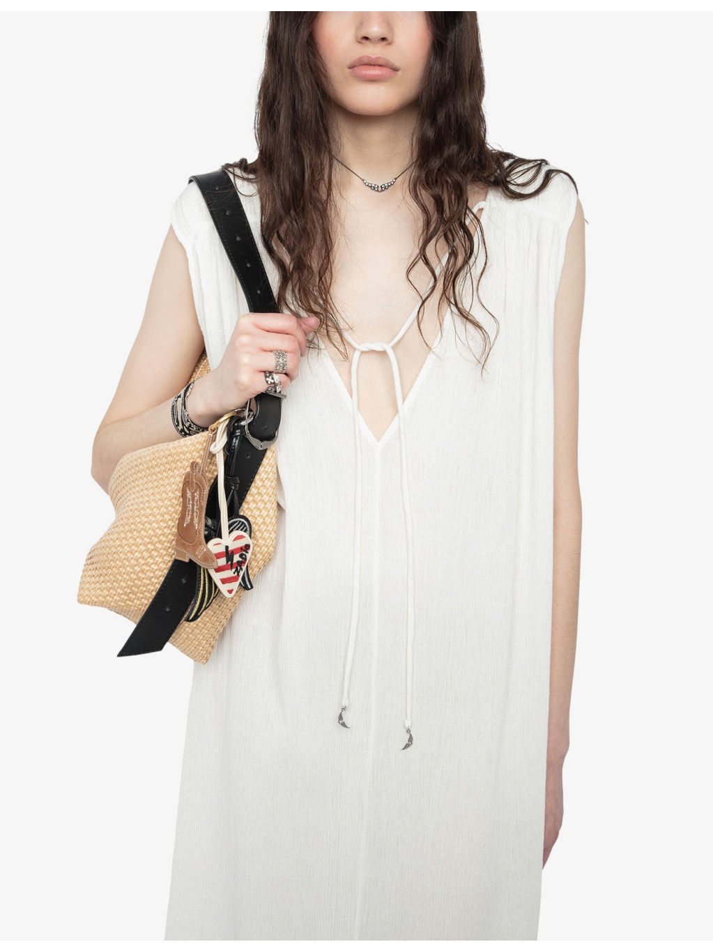 Rimati V-Neck Sleeveless Cotton Maxi Dress - 5