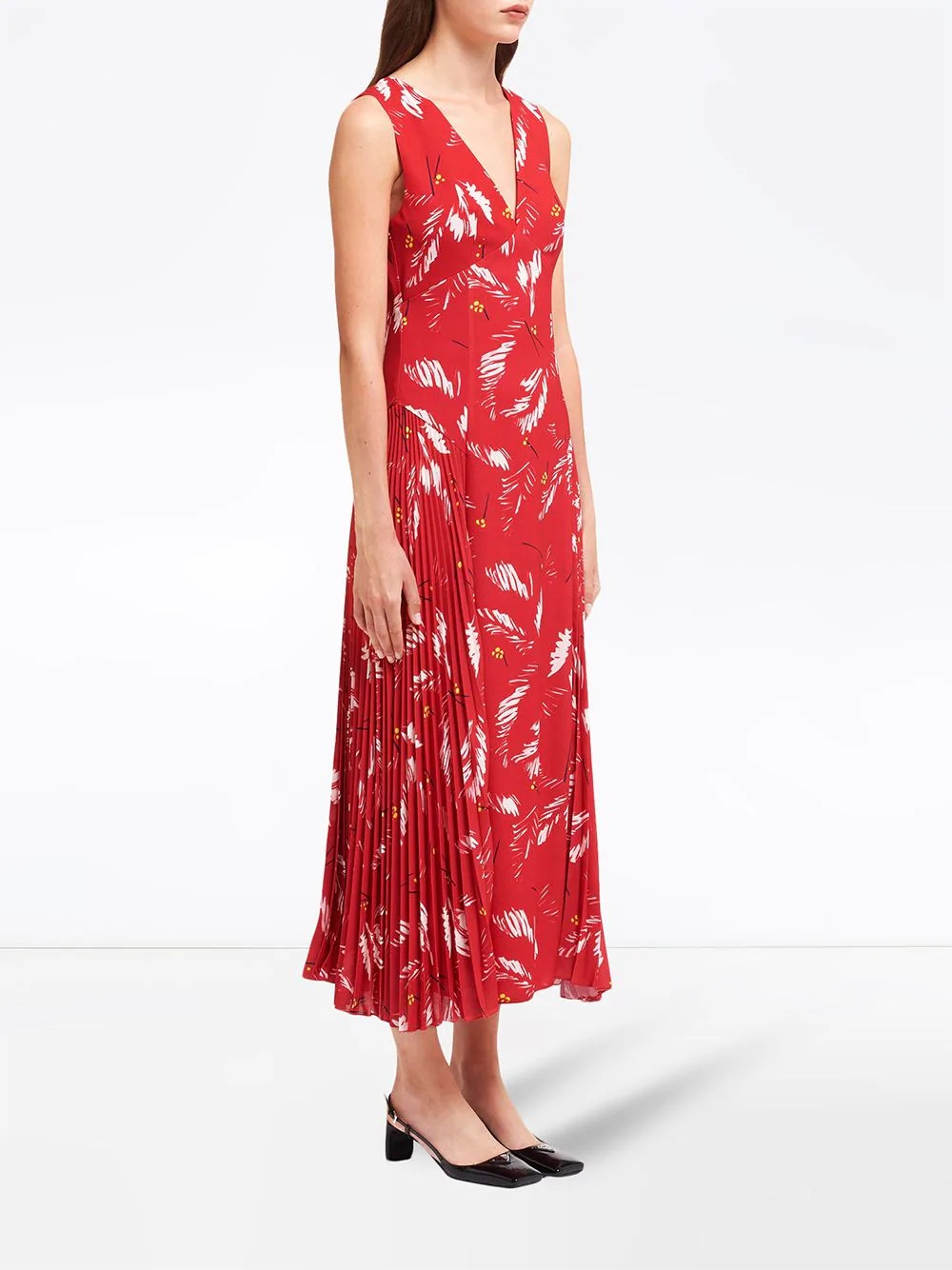 abstract-print V-neck dress - 3