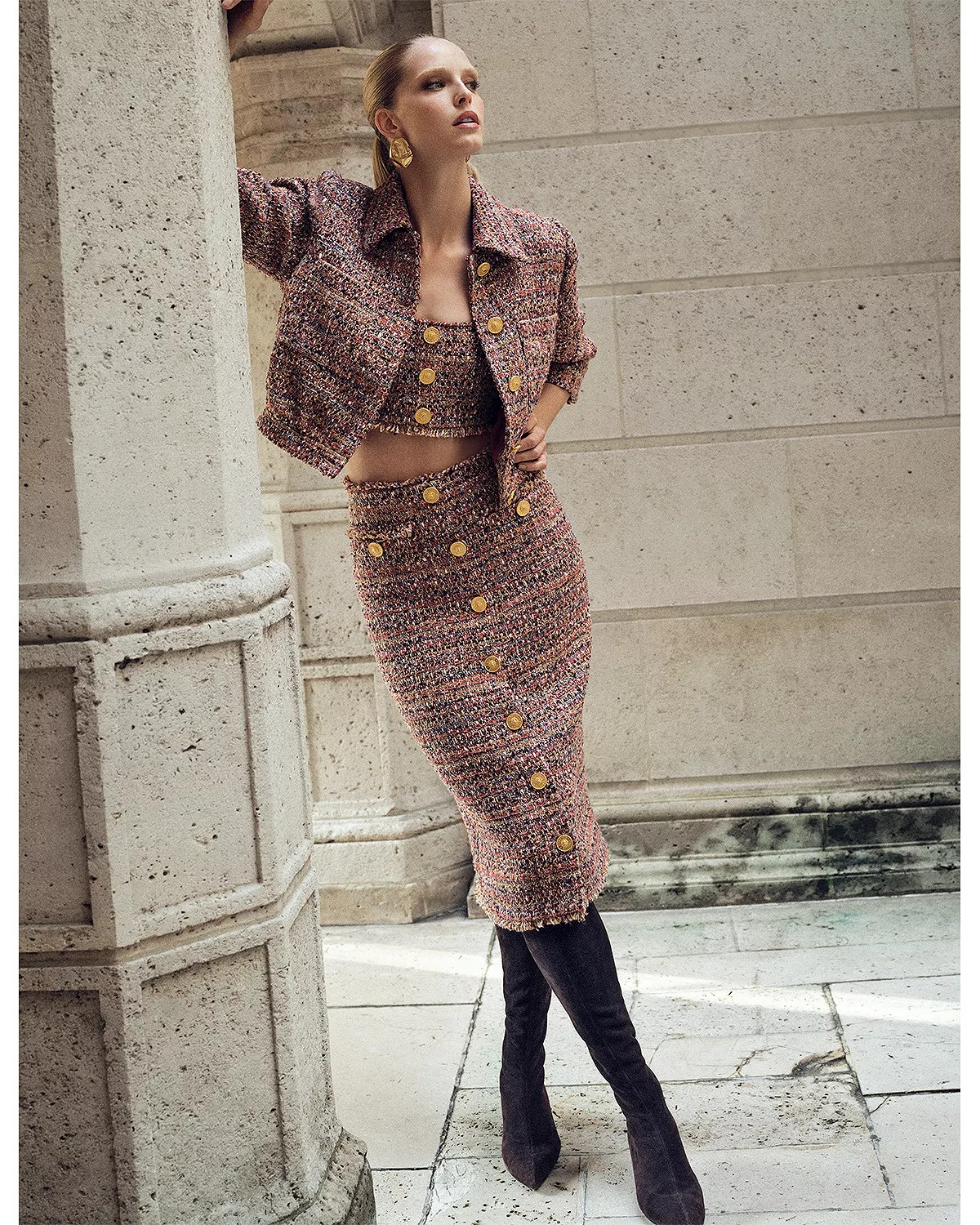 Jia Tweed Crop Jacket - 2