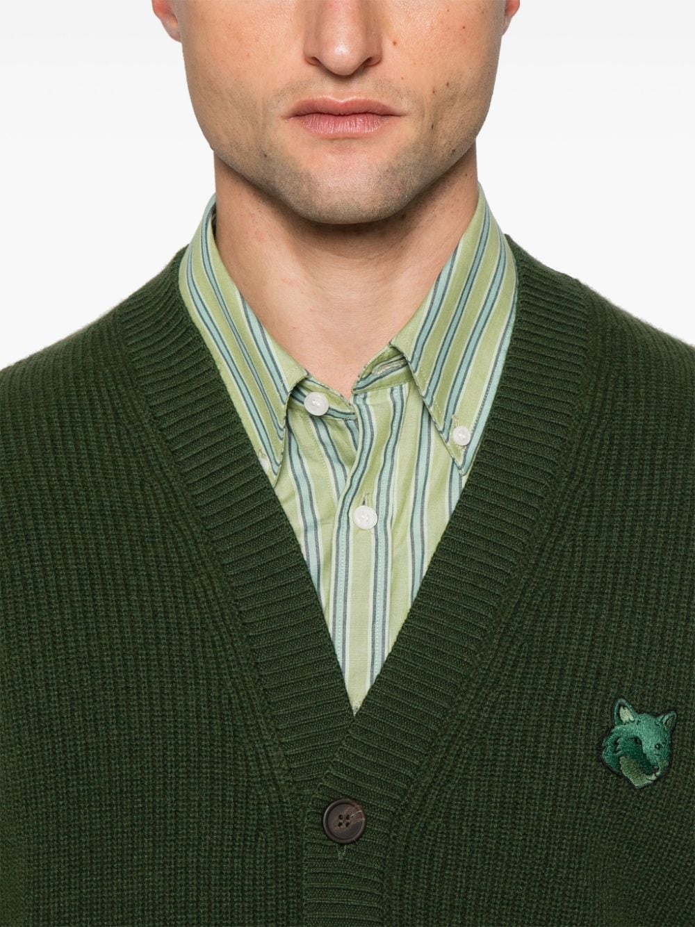 Fox-patch cardigan - 5