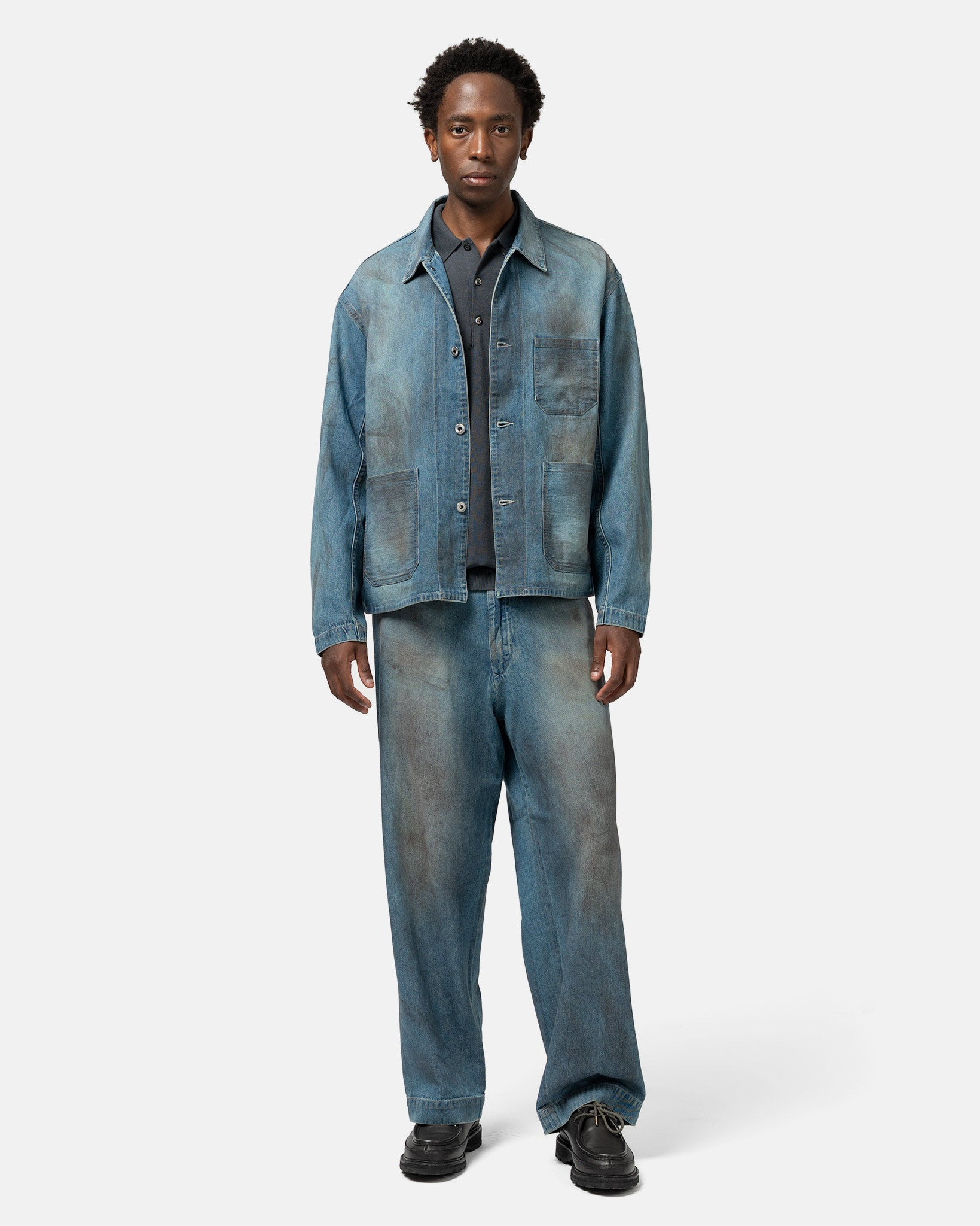 Vintage Denim Coverall Jacket Indigo - 2