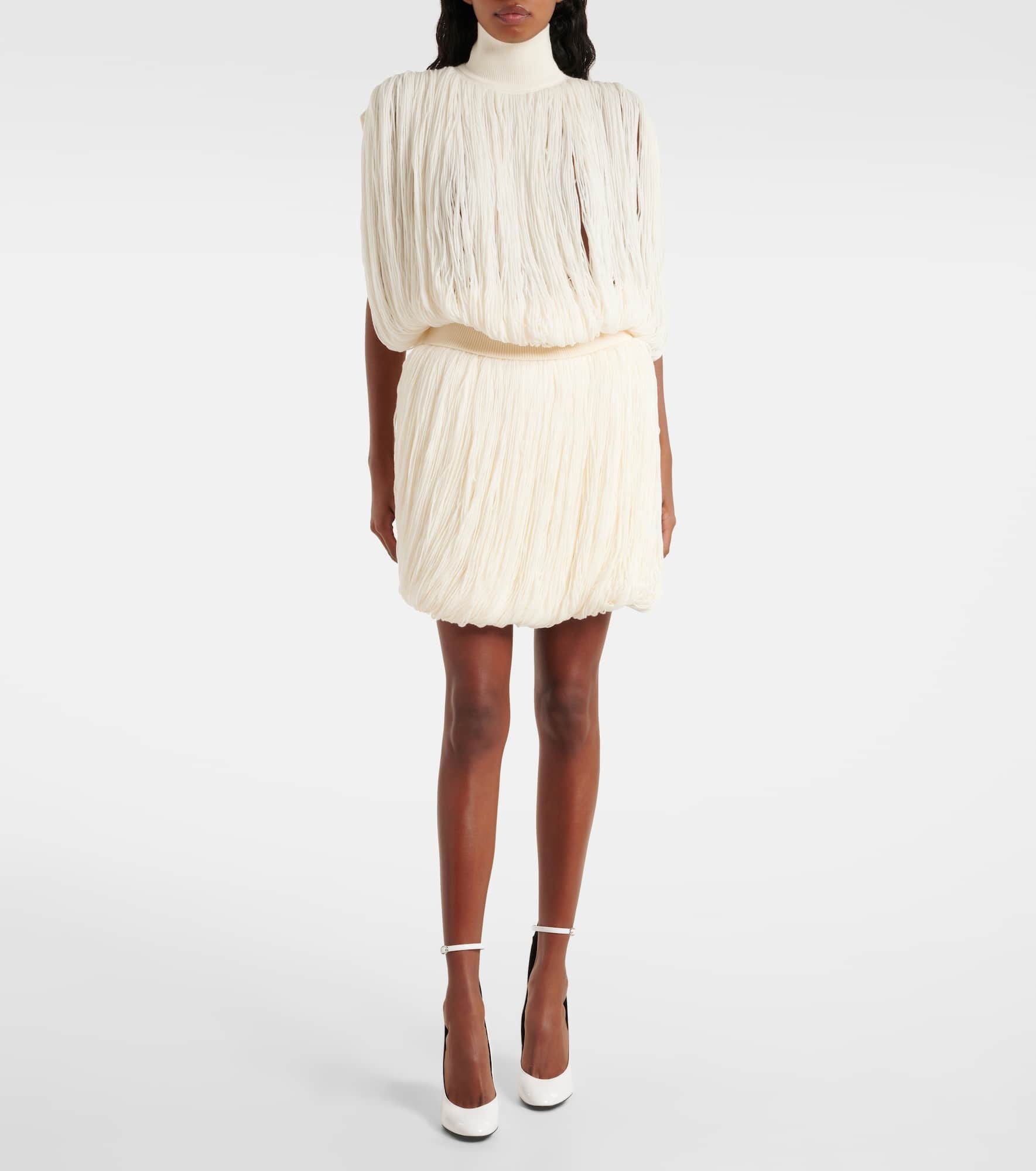 Fringed wool miniskirt - 2