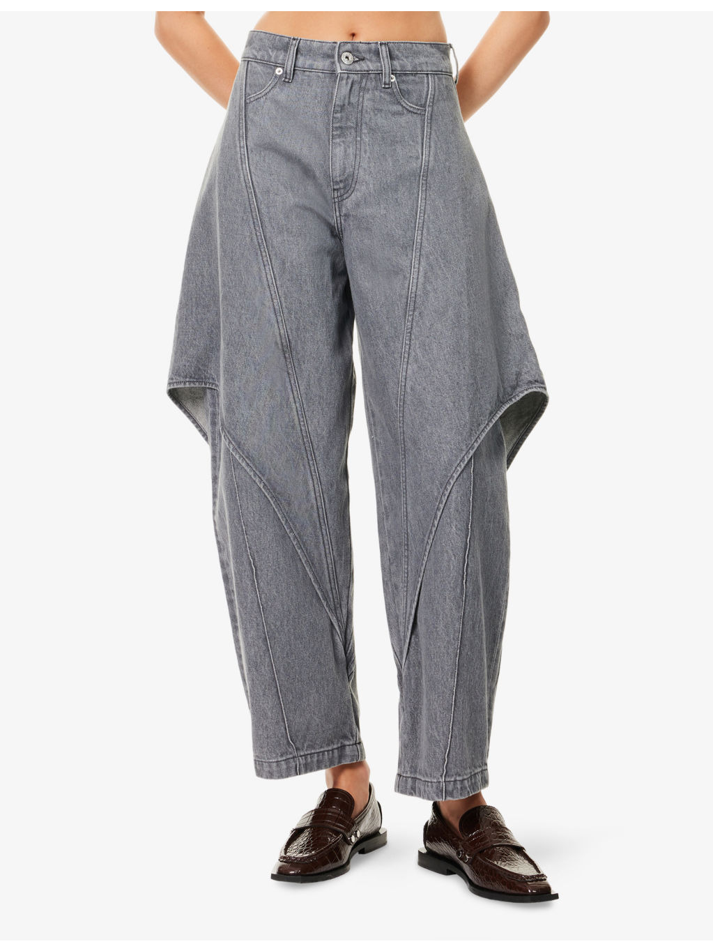 Cropped Sculptural Denim Jeans - 3