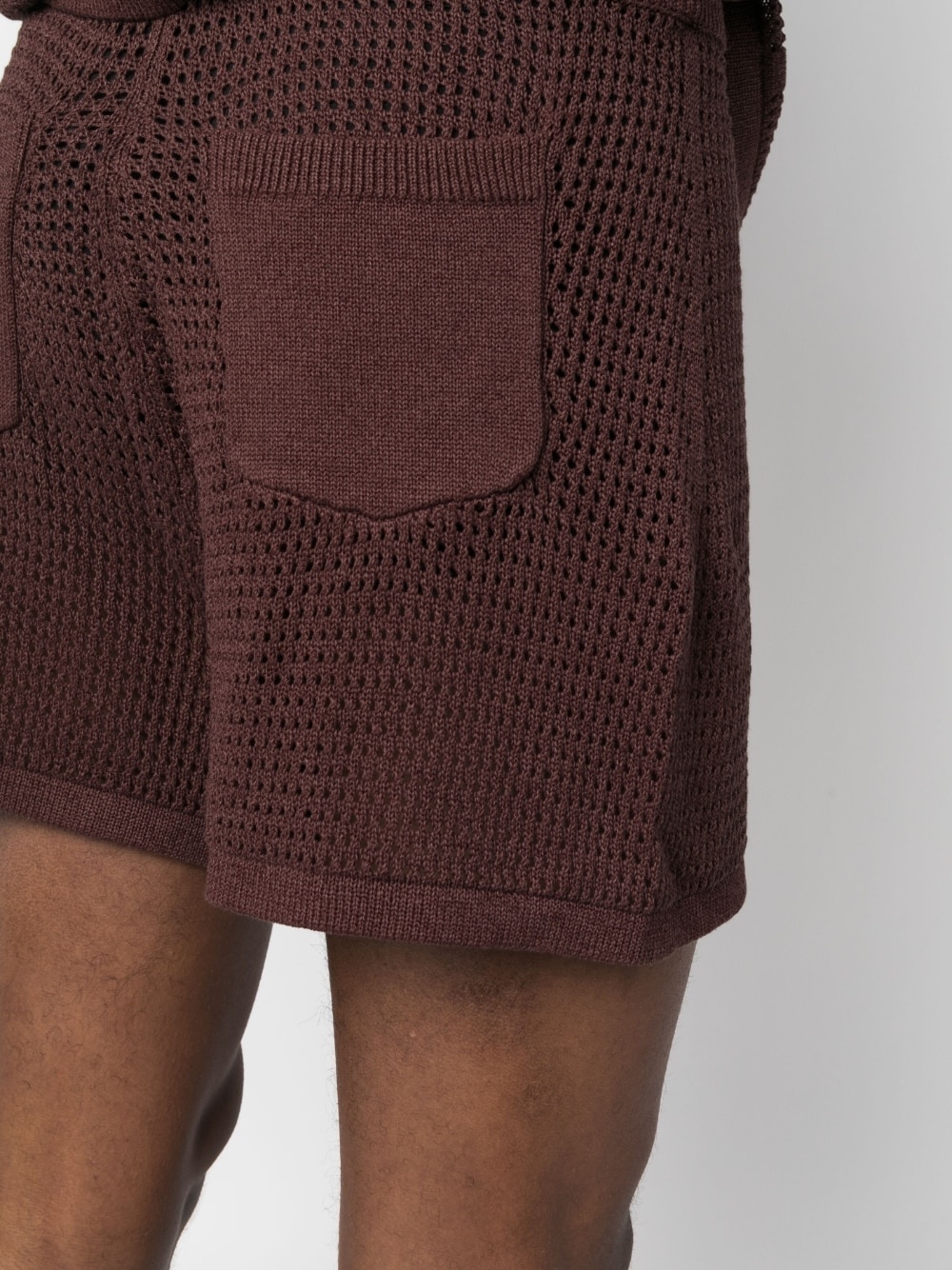 open-knit drawstring shorts - 5