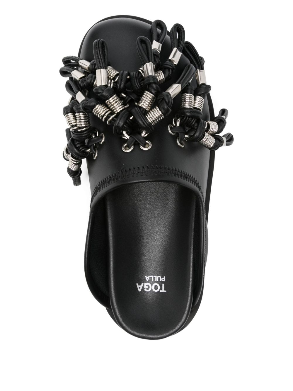 tassel-embellished leather mules - 4