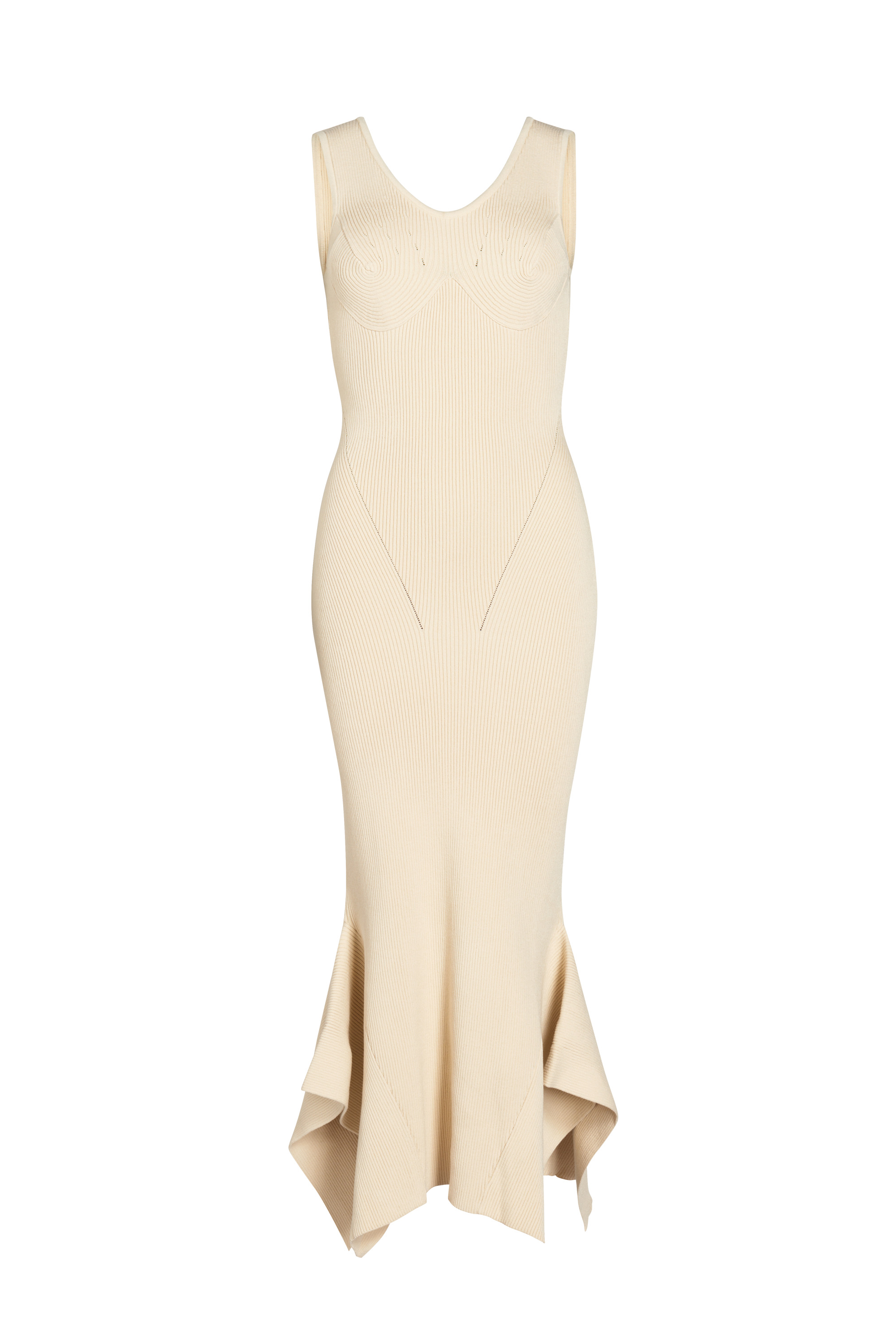 Rib Knit Flared Dress - 1