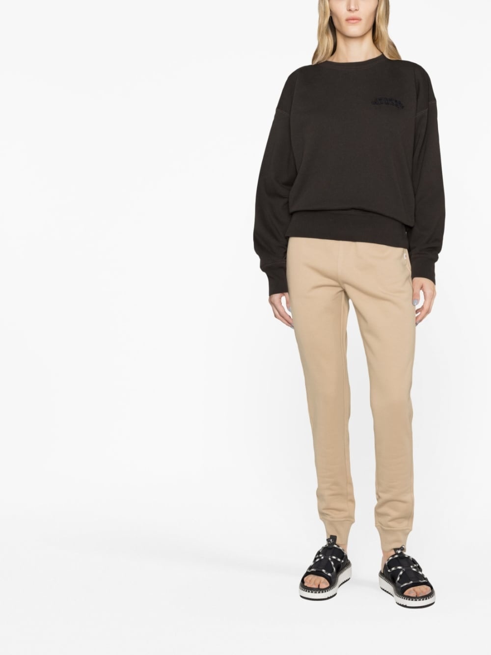 embroidered logo crew neck sweatshirt - 2