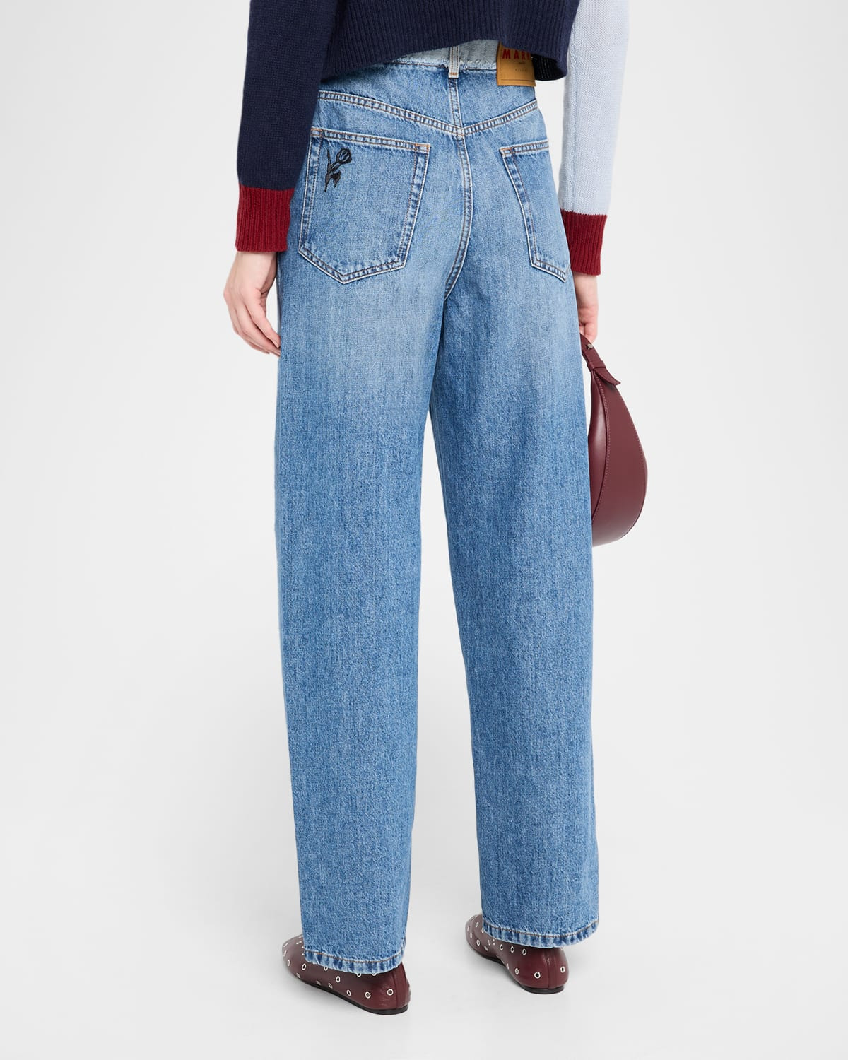 Embroidered Straight-Leg Denim Trousers - 3
