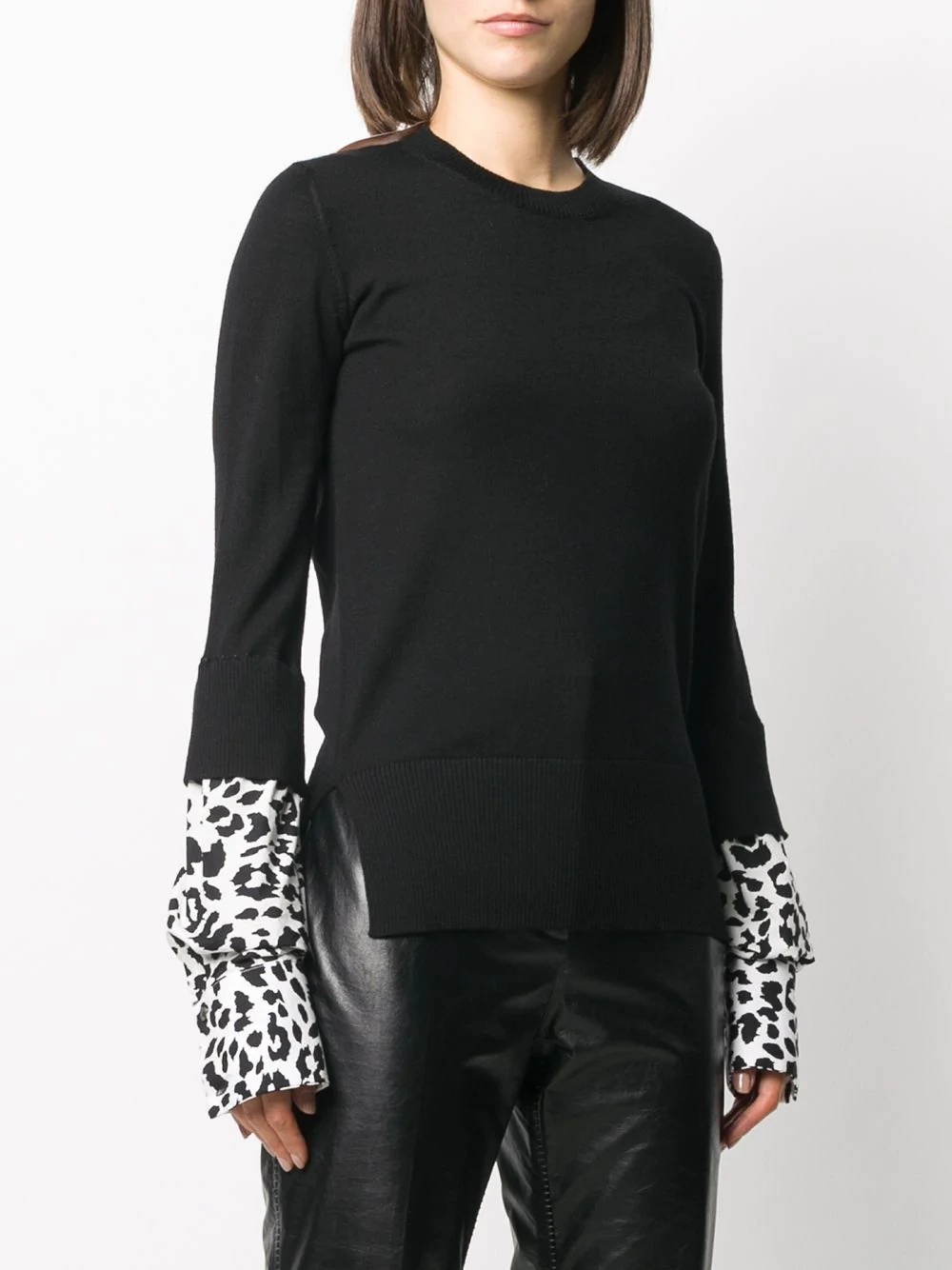 contrast-cuff jumper - 3