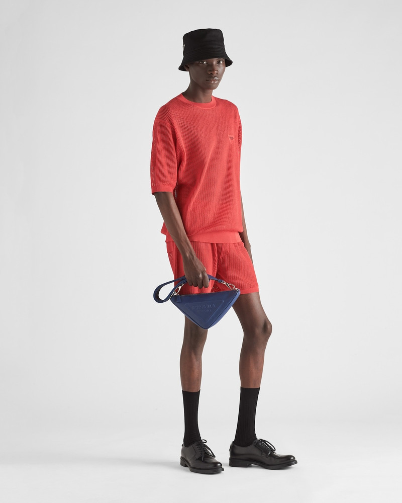 Prada Cotton and silk mesh knit shorts outlook