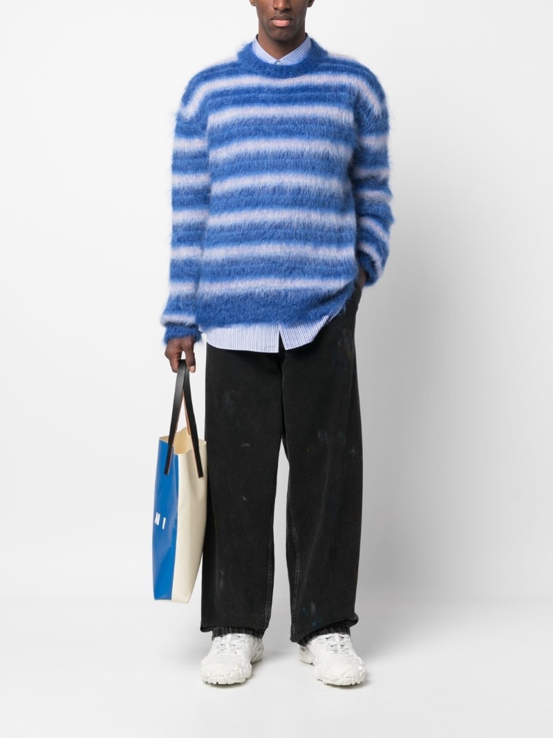 striped mohair-blend jumper - 2