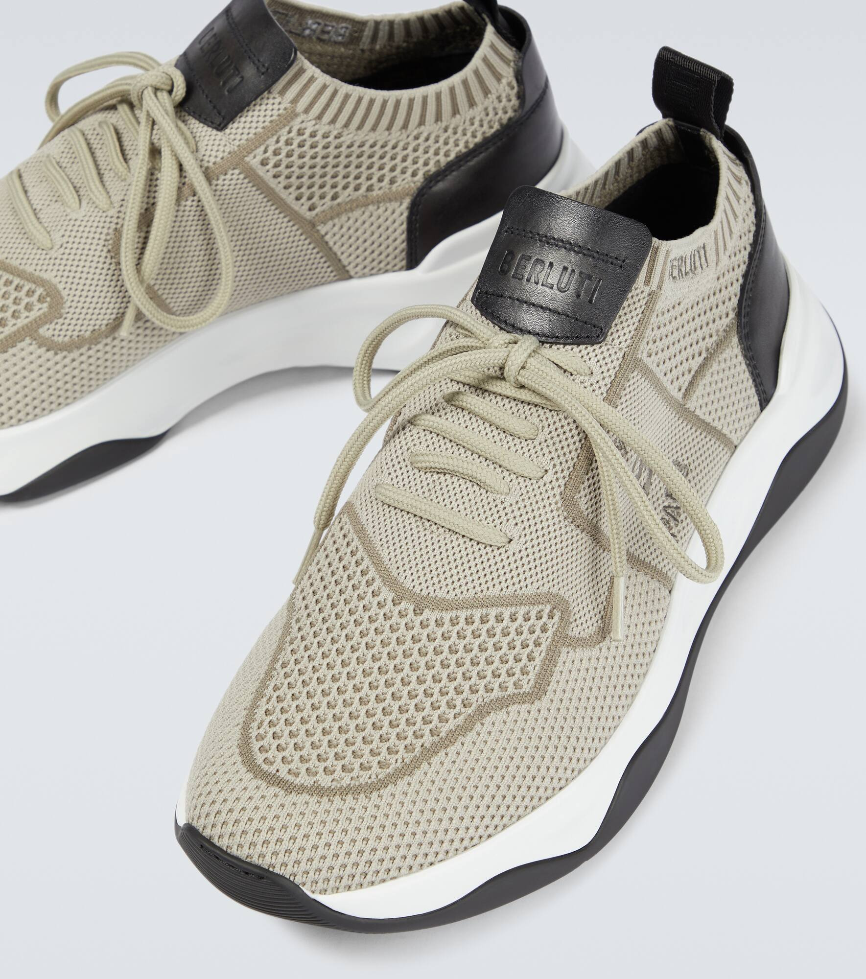 Shadow knitted and leather sneakers - 3